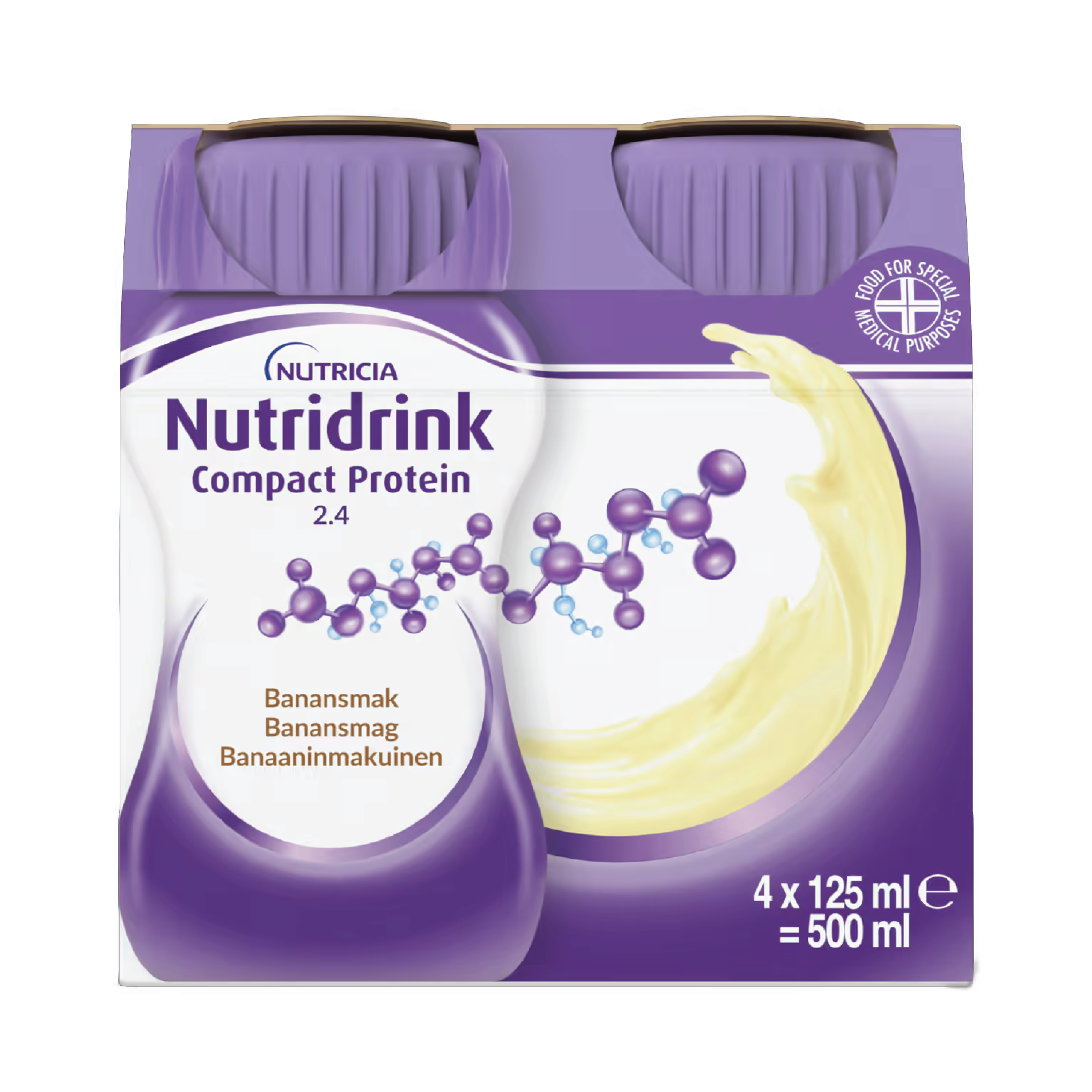 Nutridrink Compact Protein Næringsdrikk, Banan, 4x125 ml