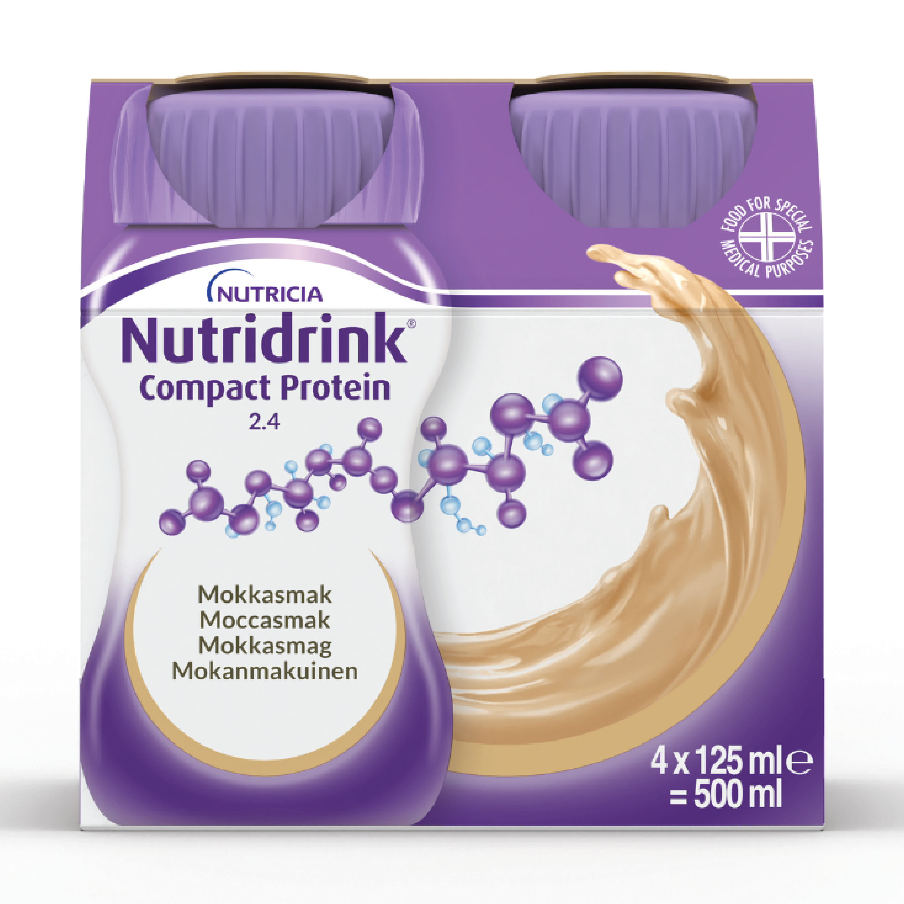 Nutridrink Compact Protein Næringsdrikk, Mokka, 4x125 ml