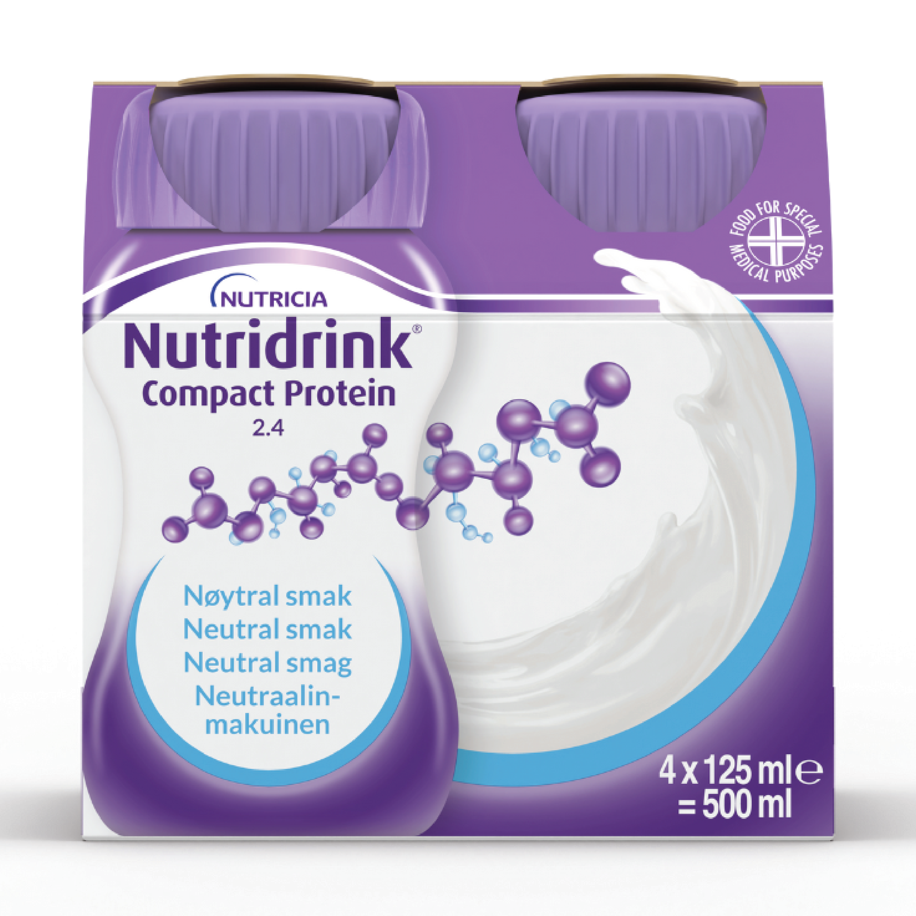 Nutridrink Compact Protein Næringsdrikk, Nøytral smak, 4x125 ml