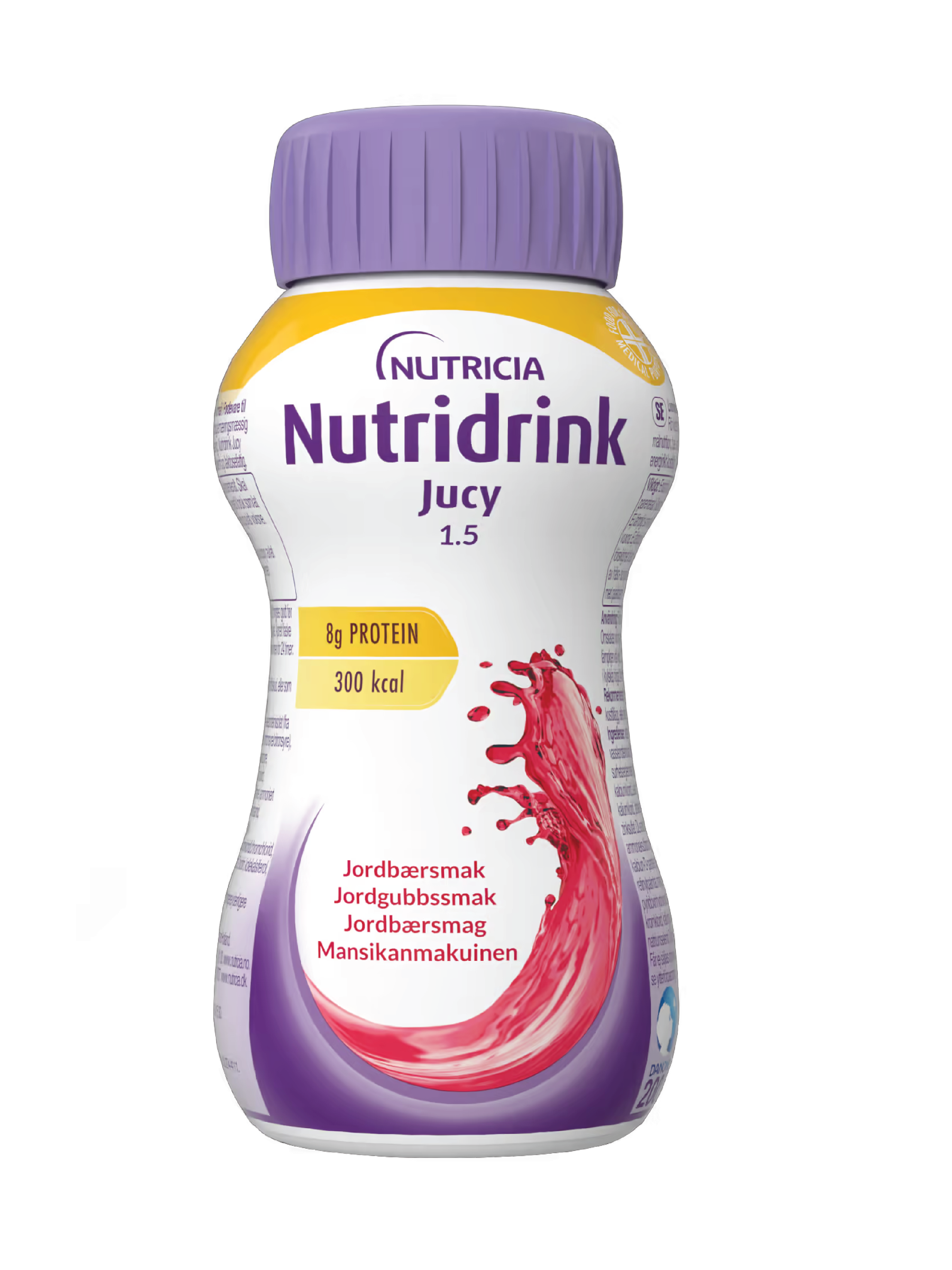 Nutridrink Jucy Næringsdrikk, Jordbær, 4x200 ml