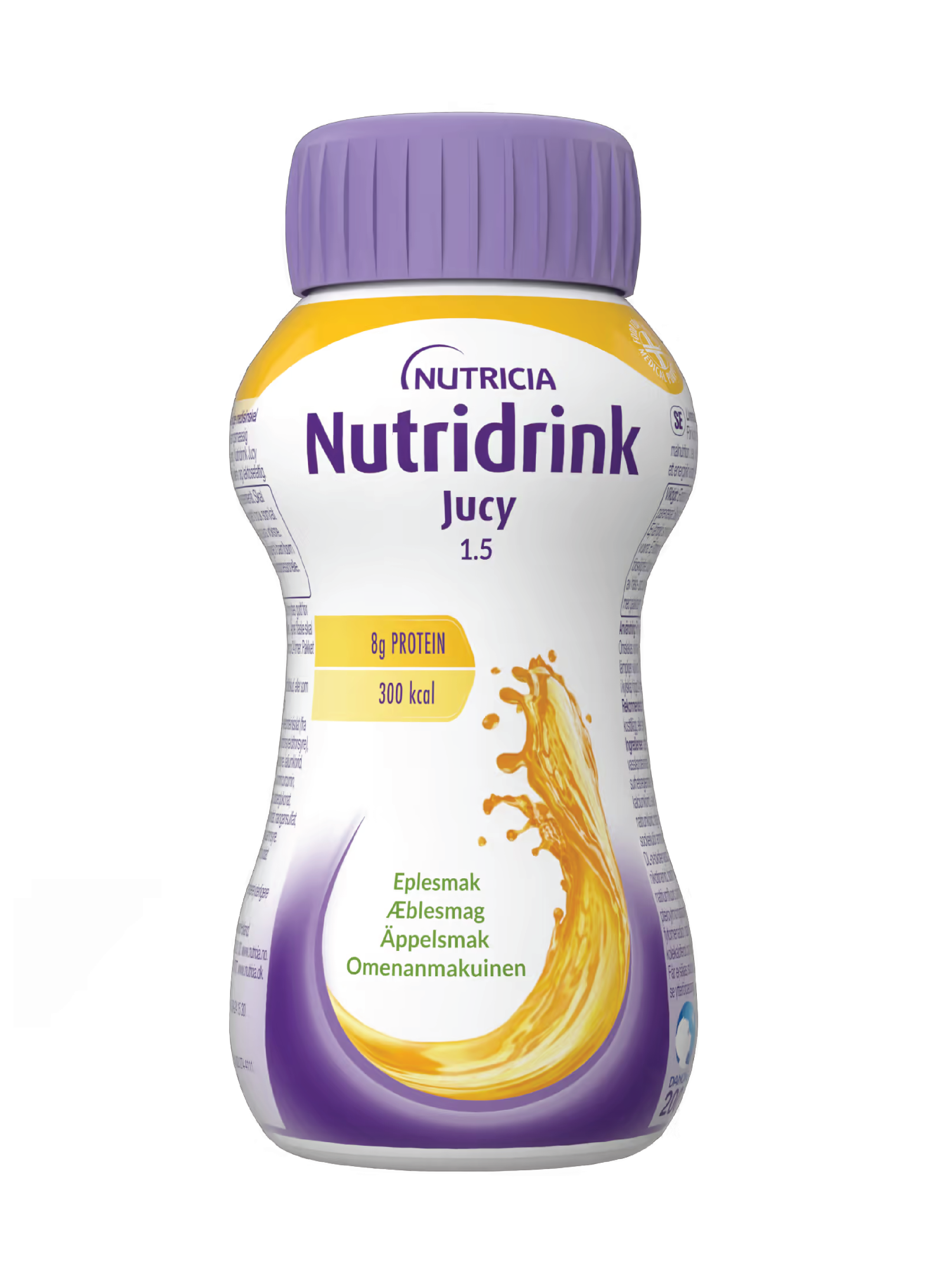 Nutridrink Jucy Næringsdrikk, Eple, 4x200 ml