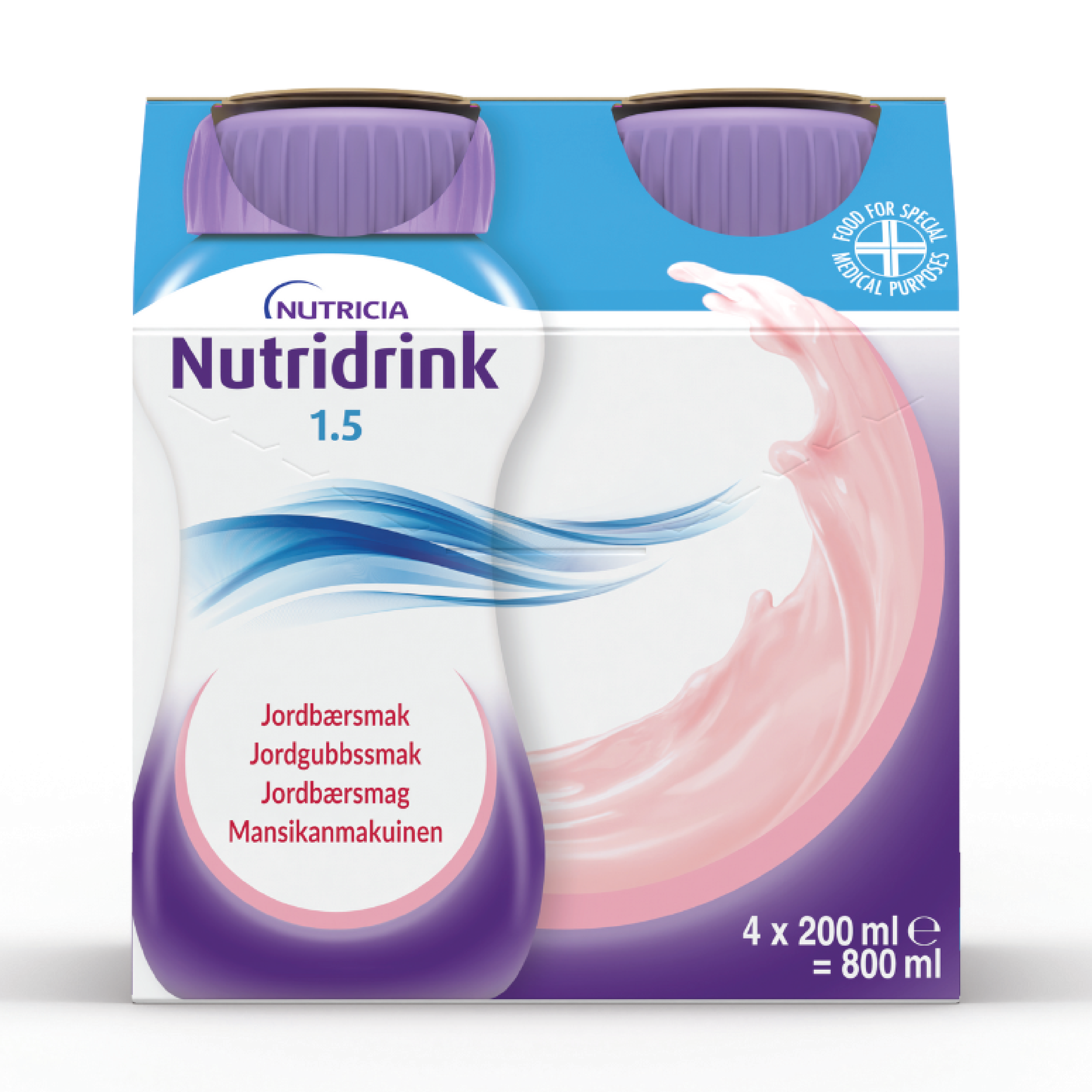 Nutridrink Næringsdrikk, Jordbær, 4x200 ml