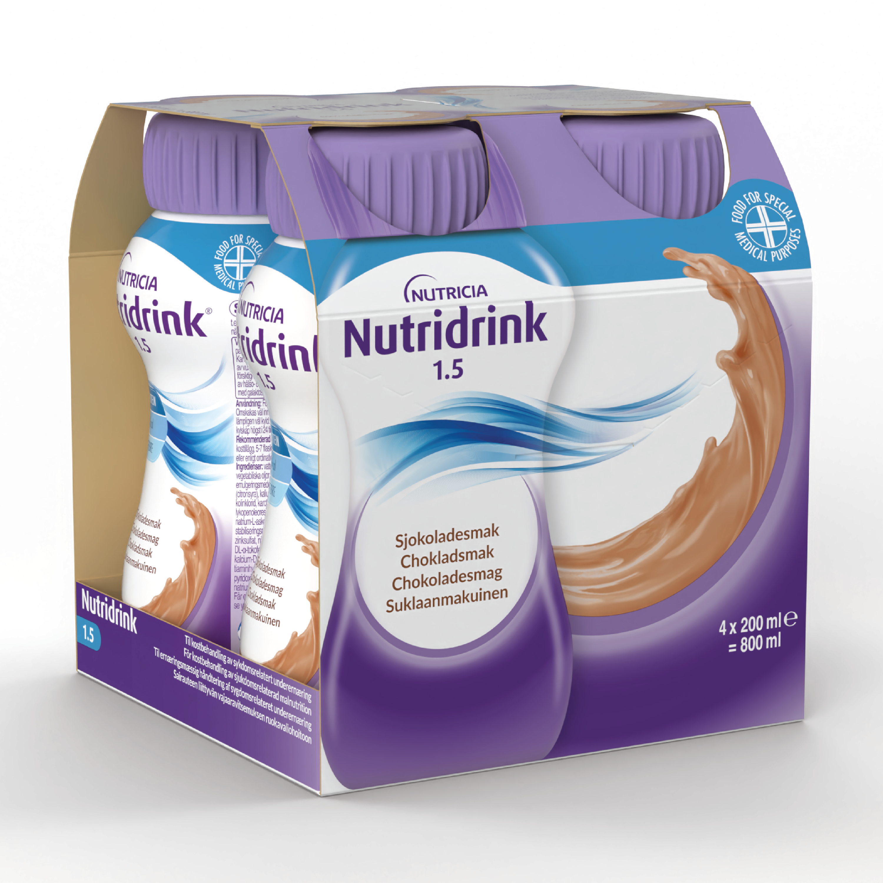 Nutridrink Næringsdrikk, Sjokolade, 4x200 ml