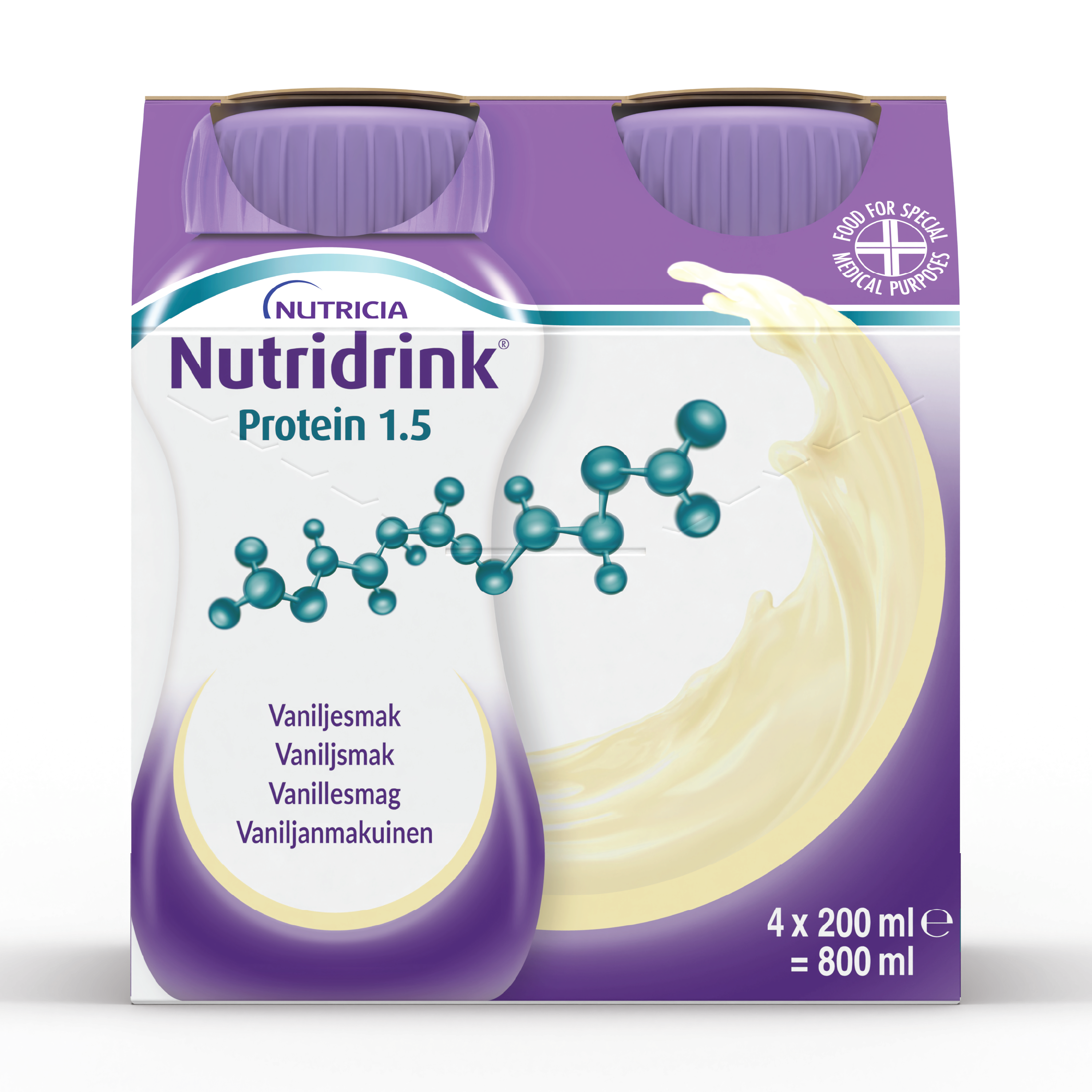 Nutridrink Protein 1.5 Næringsdrikk, Vanilje, 4x200 ml
