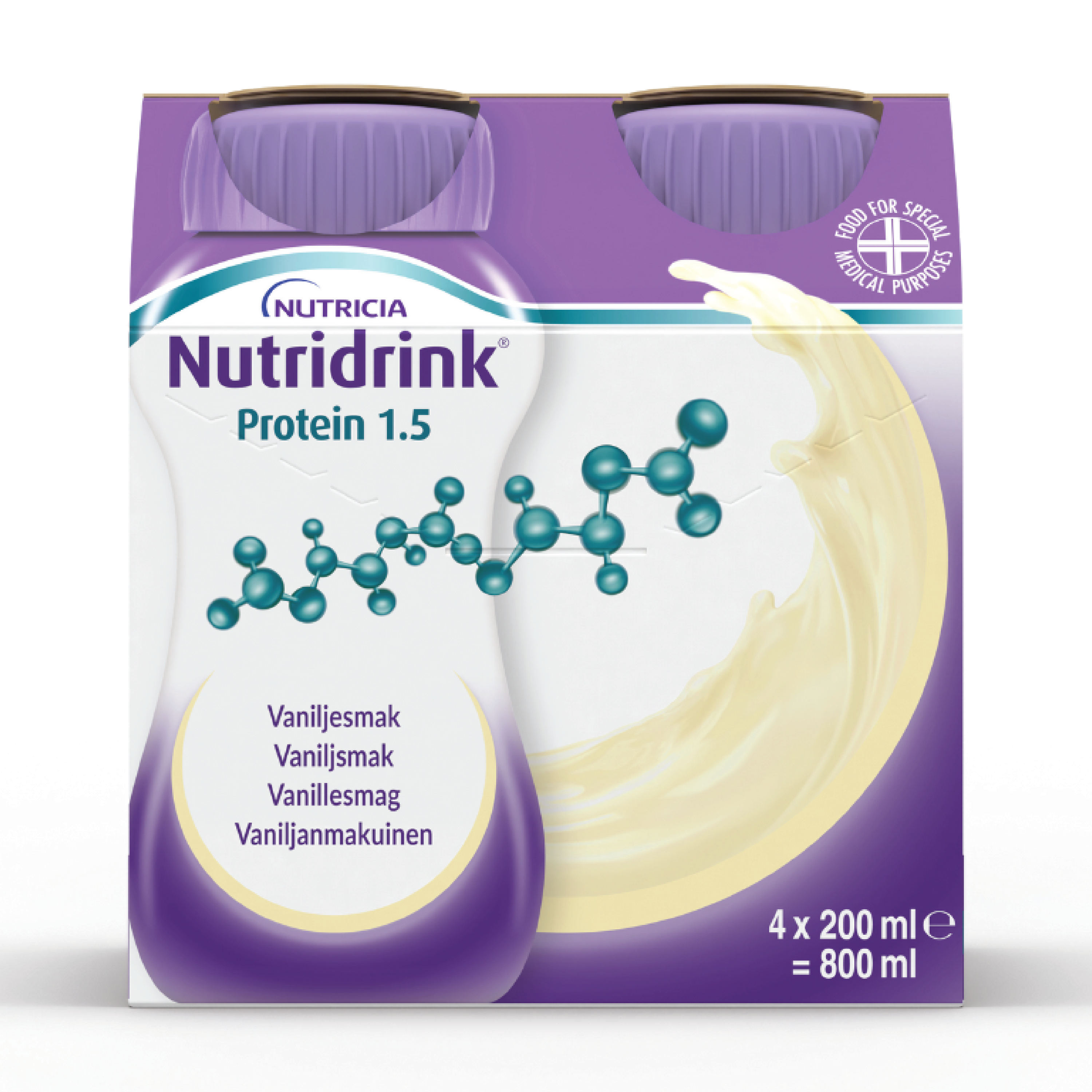 Nutridrink Protein Næringsdrikk, Vanilje, 4x200 ml
