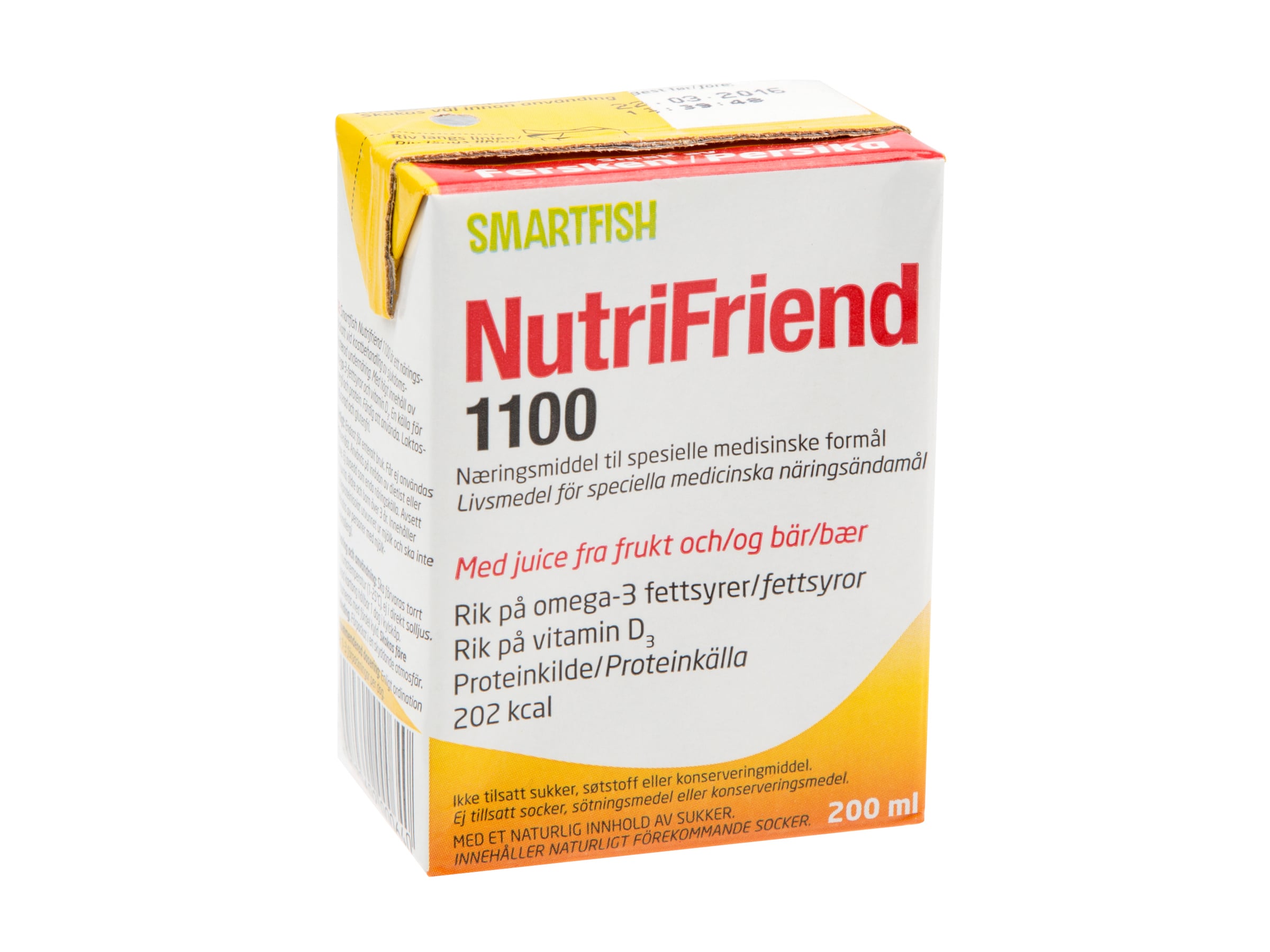Nutrifriend Juice 1100 fersken, 200 ml
