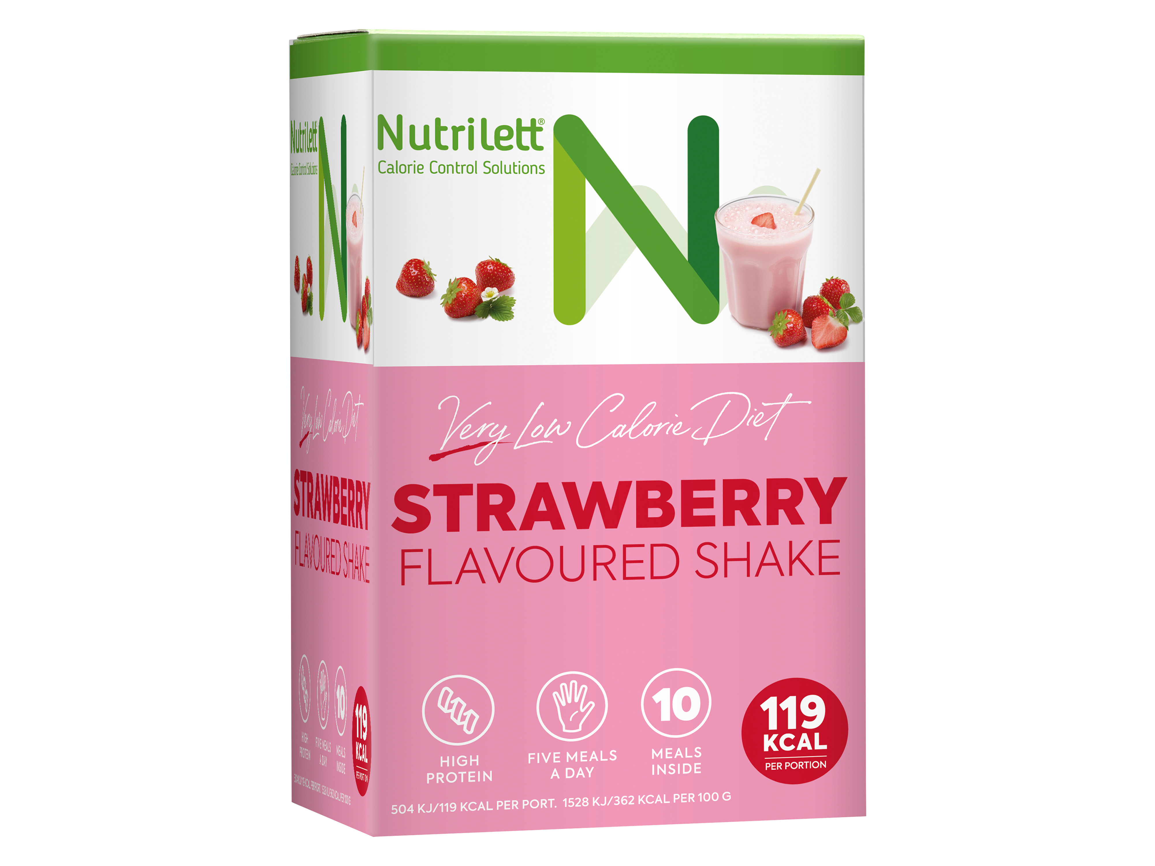 Nutrilett VLCD Jordbærshake, 10x33 gram