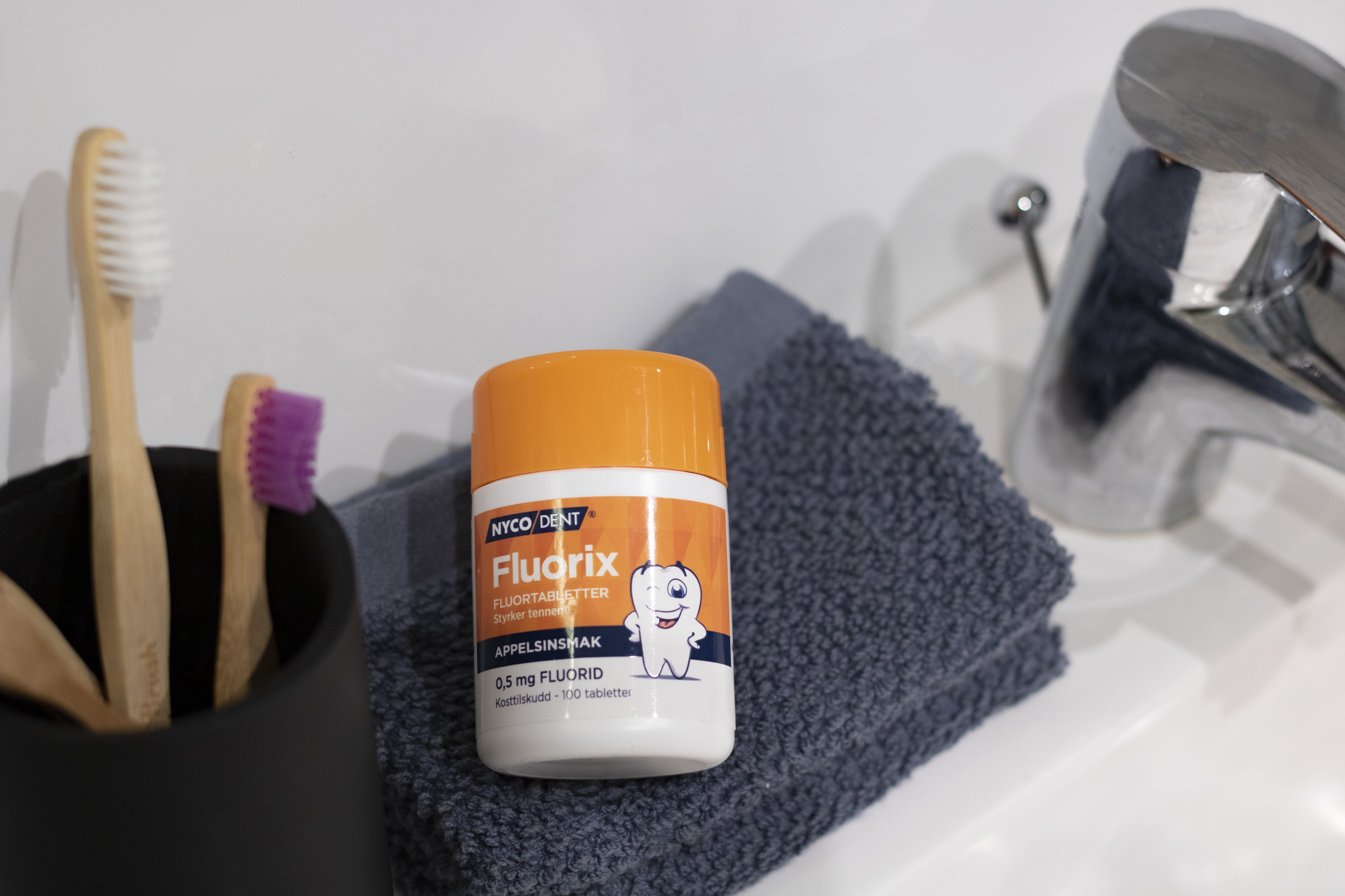 Nycodent Fluorix m/Appelsin 0,5 mg, 100 stk.