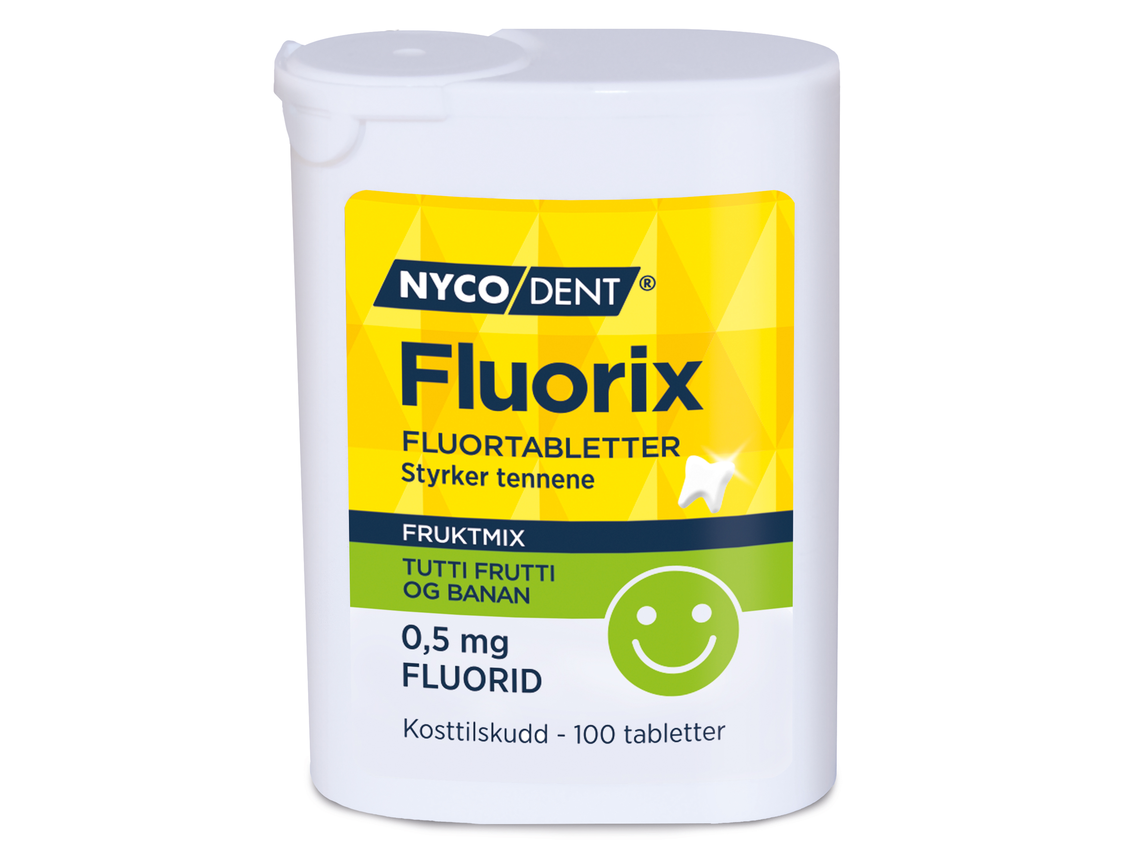 Nycodent Nycodent Fluorix m/Tuttifrutti&Banan 0,5 mg, 100 stk