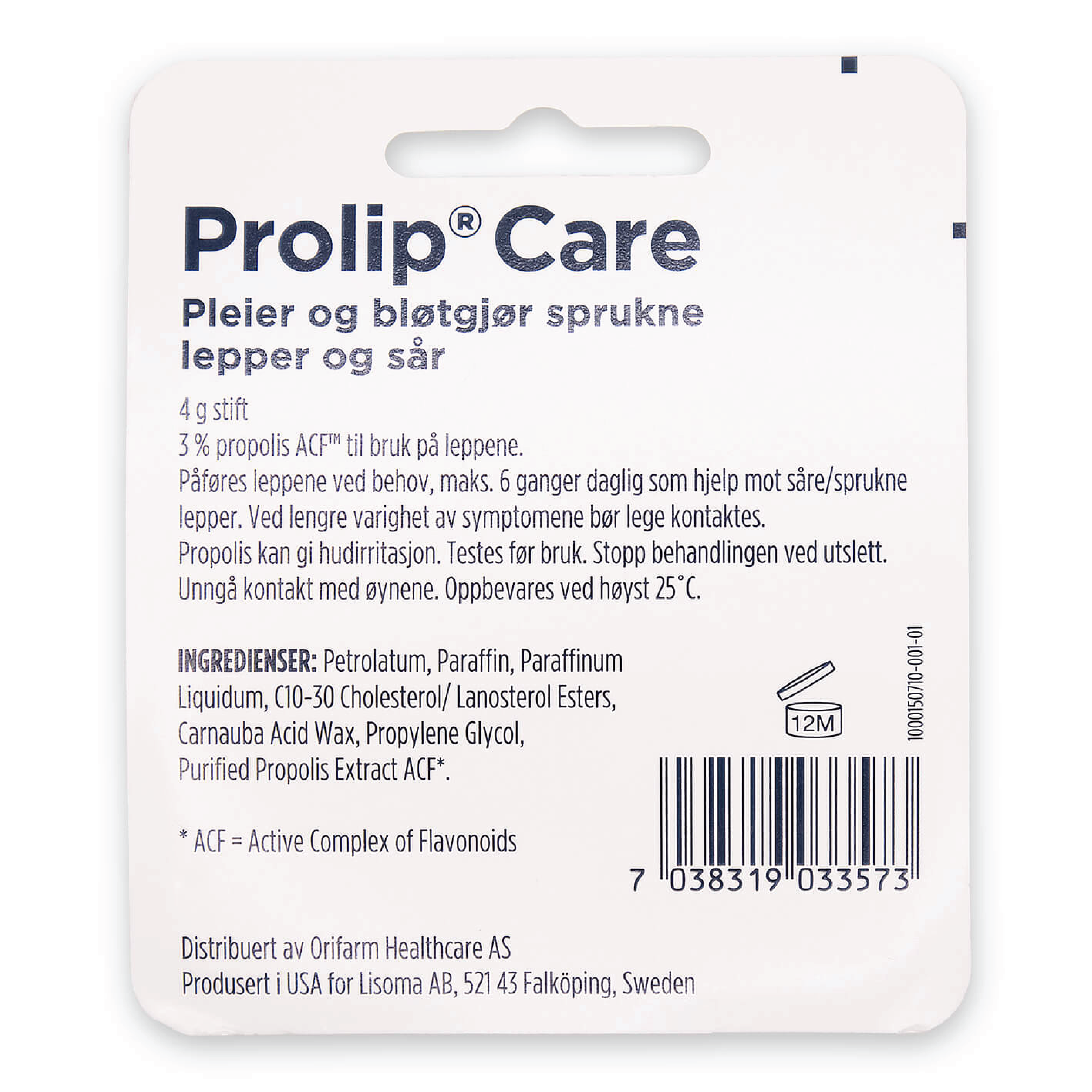 Nycodent Prolip Care Sårpleie Stift, 4 g