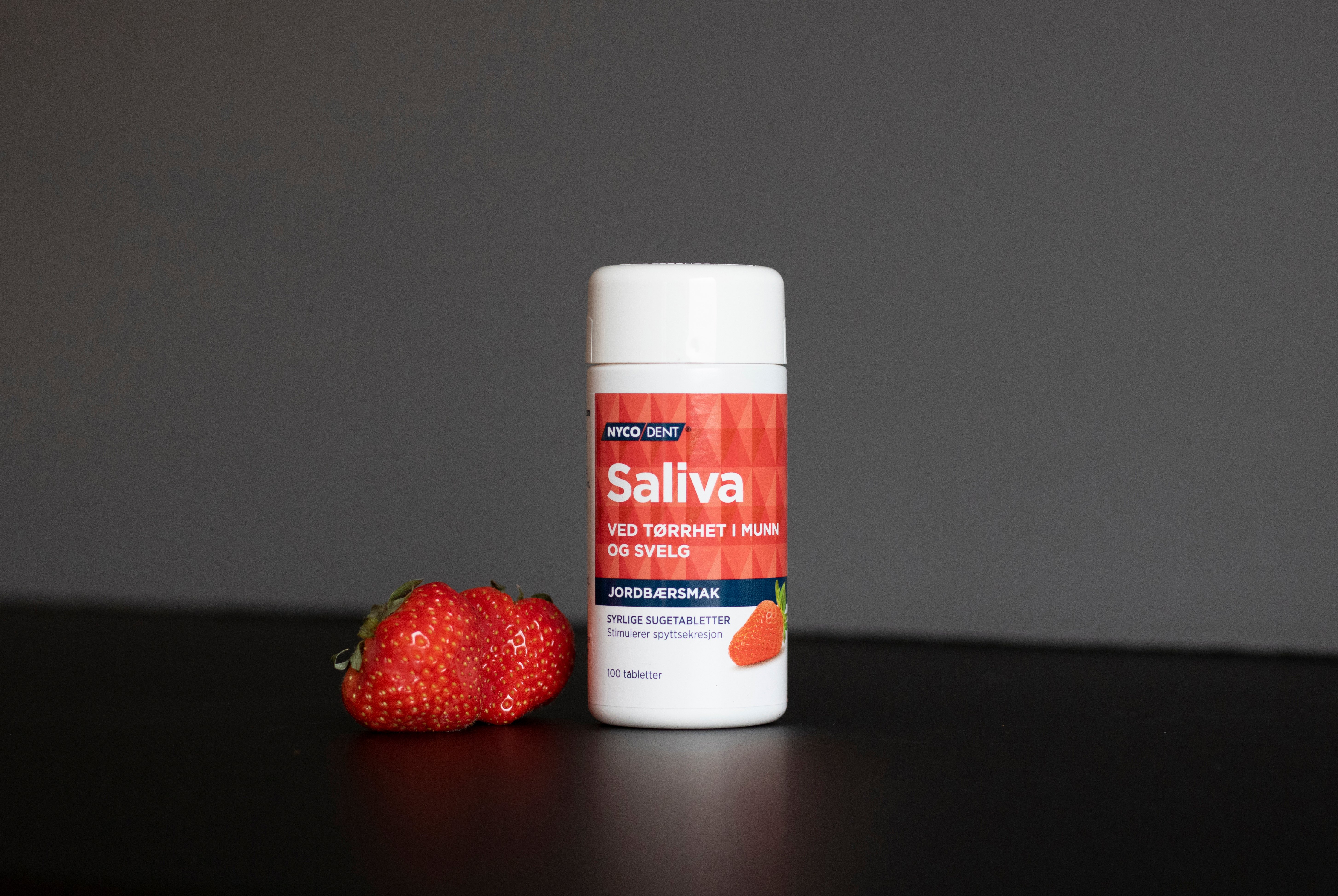 Nycodent Saliva m/jordbær, 100 stk.