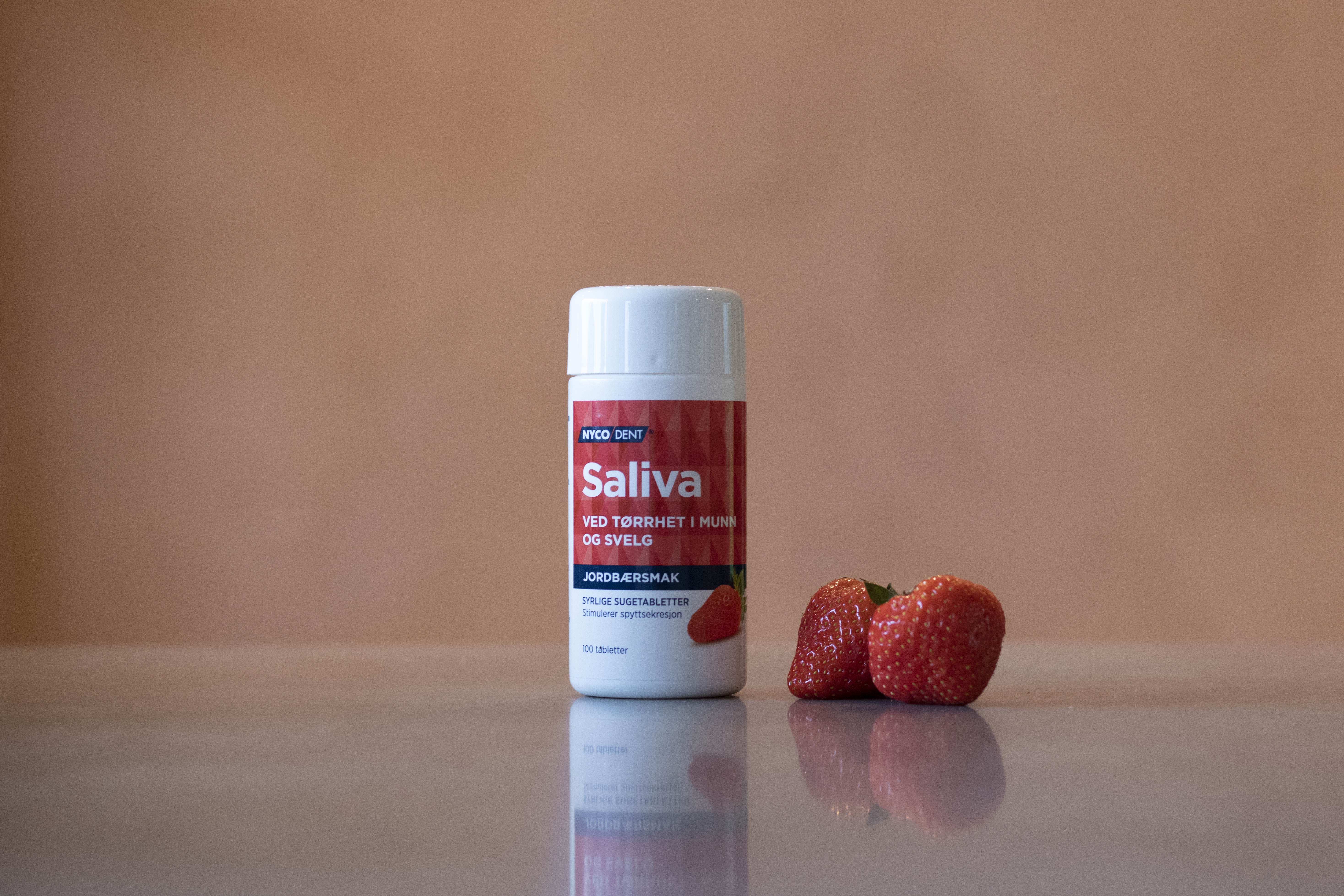 Nycodent Saliva m/jordbær, 100 stk.