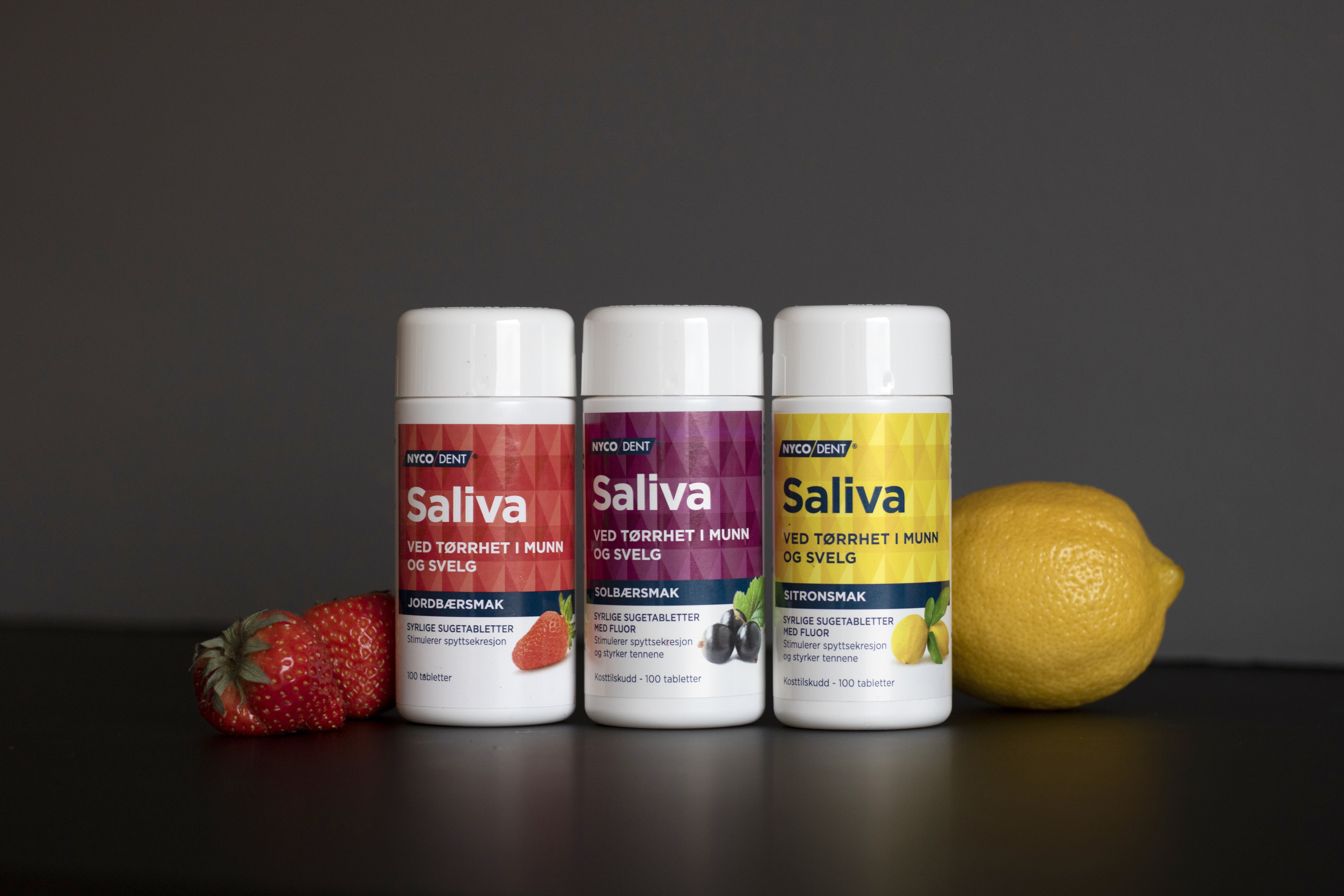 Nycodent Saliva m/solbær, 100 stk.