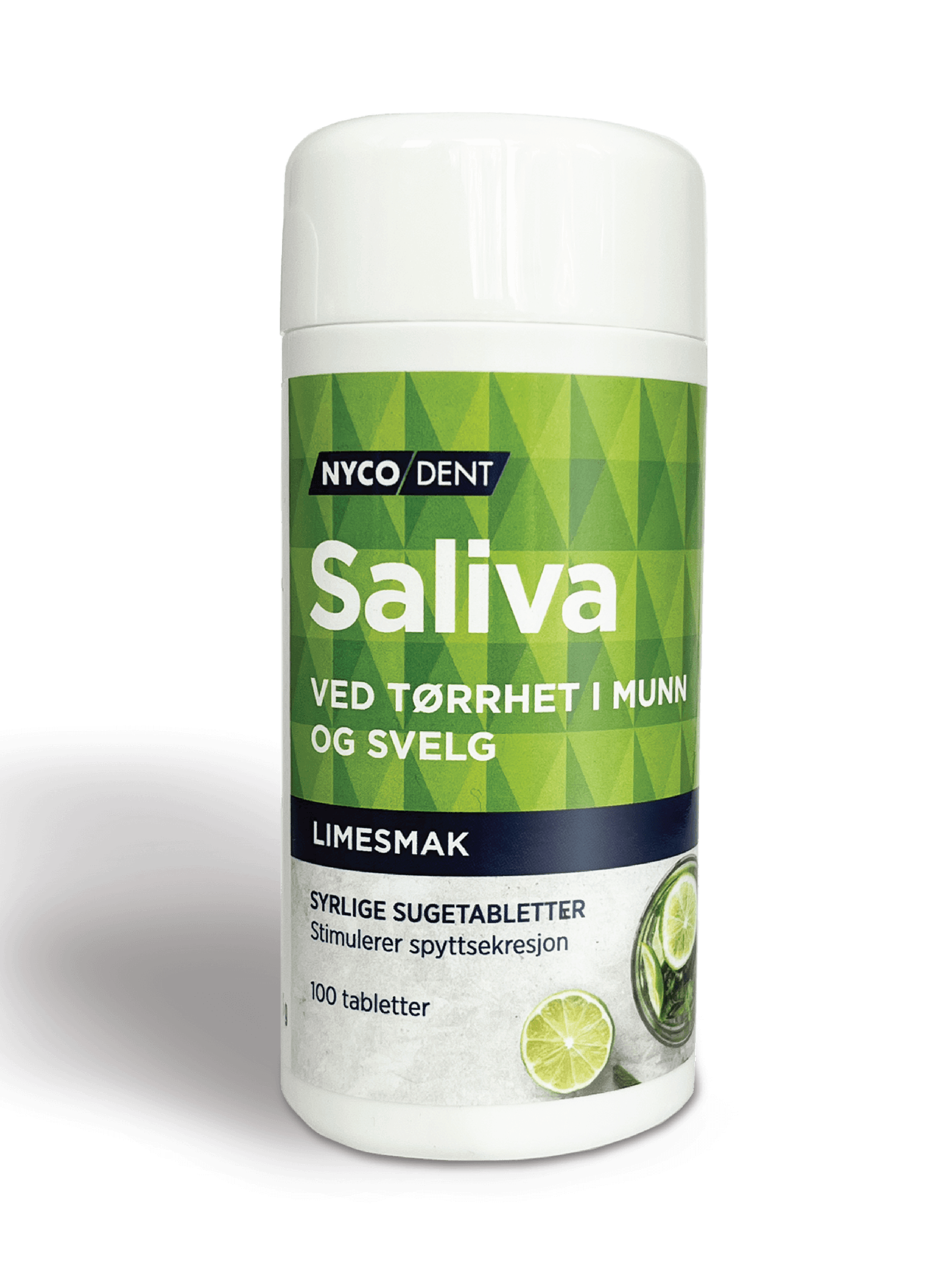 Nycodent Saliva Sugetabletter, Lime, 100 stk.