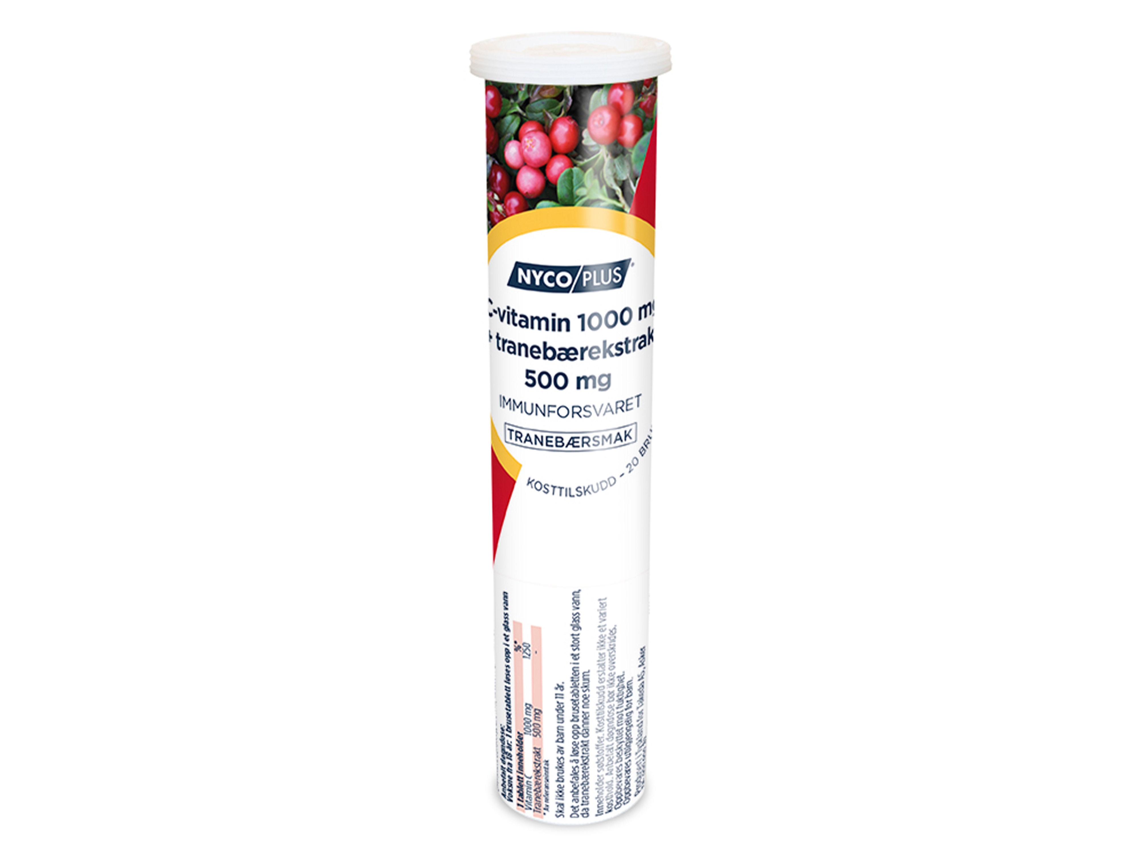 Nycoplus C-vitamin Tranebær 1000 mg 20 Brusetabletter