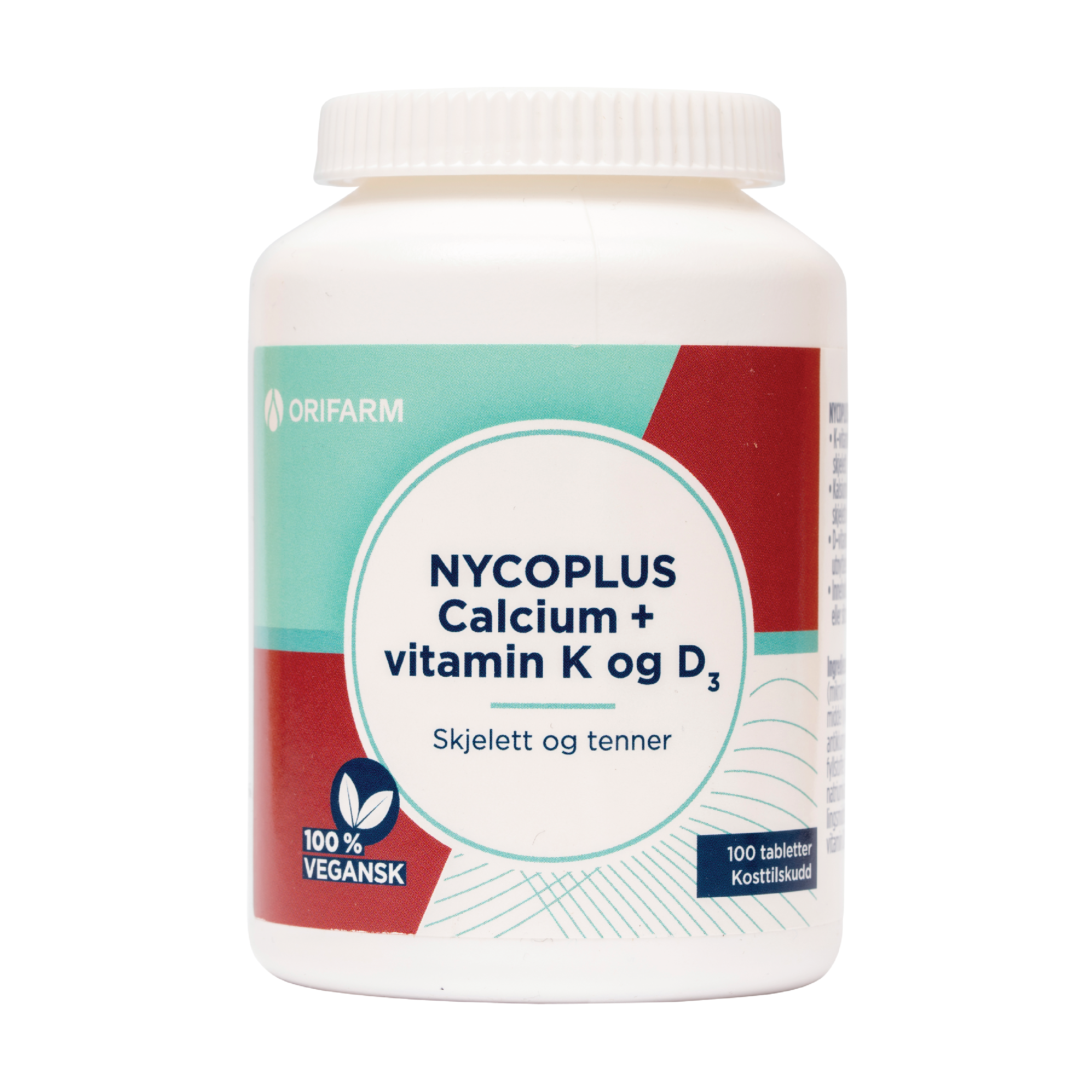 Nycoplus Calcium + vitamin K og D3, 100 tabletter Vitaminer og