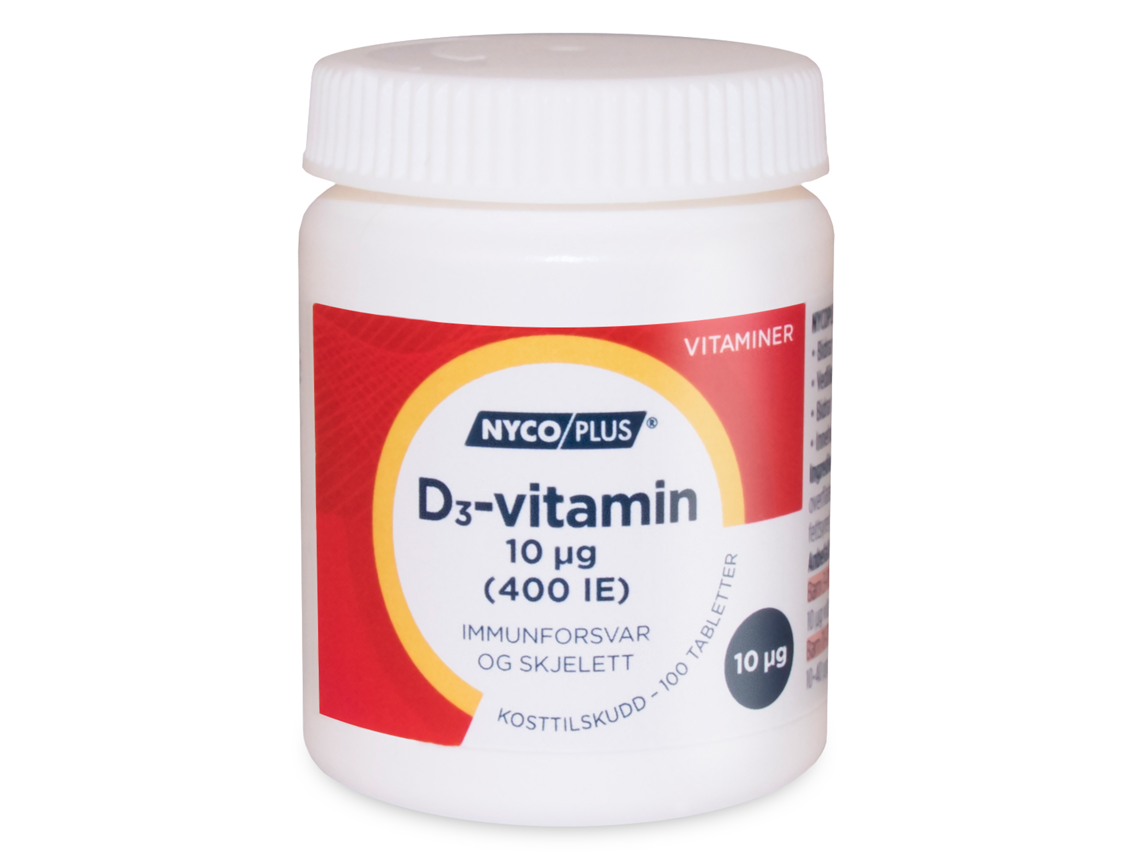 Nycoplus D-vitamin 10 µg, 100 tabletter