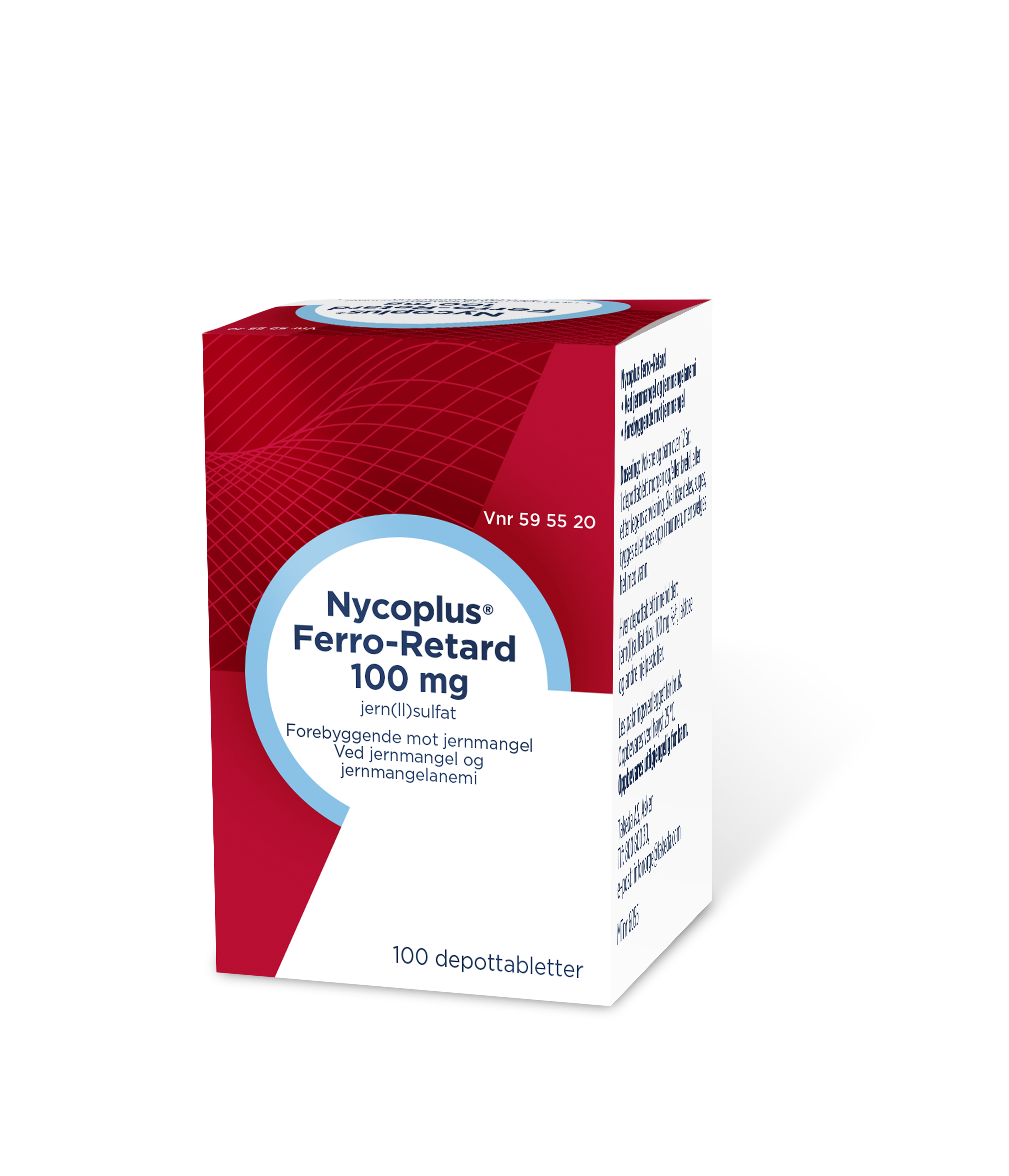 Nycoplus Ferro-Retard 100 mg depottabletter, 100 stk.