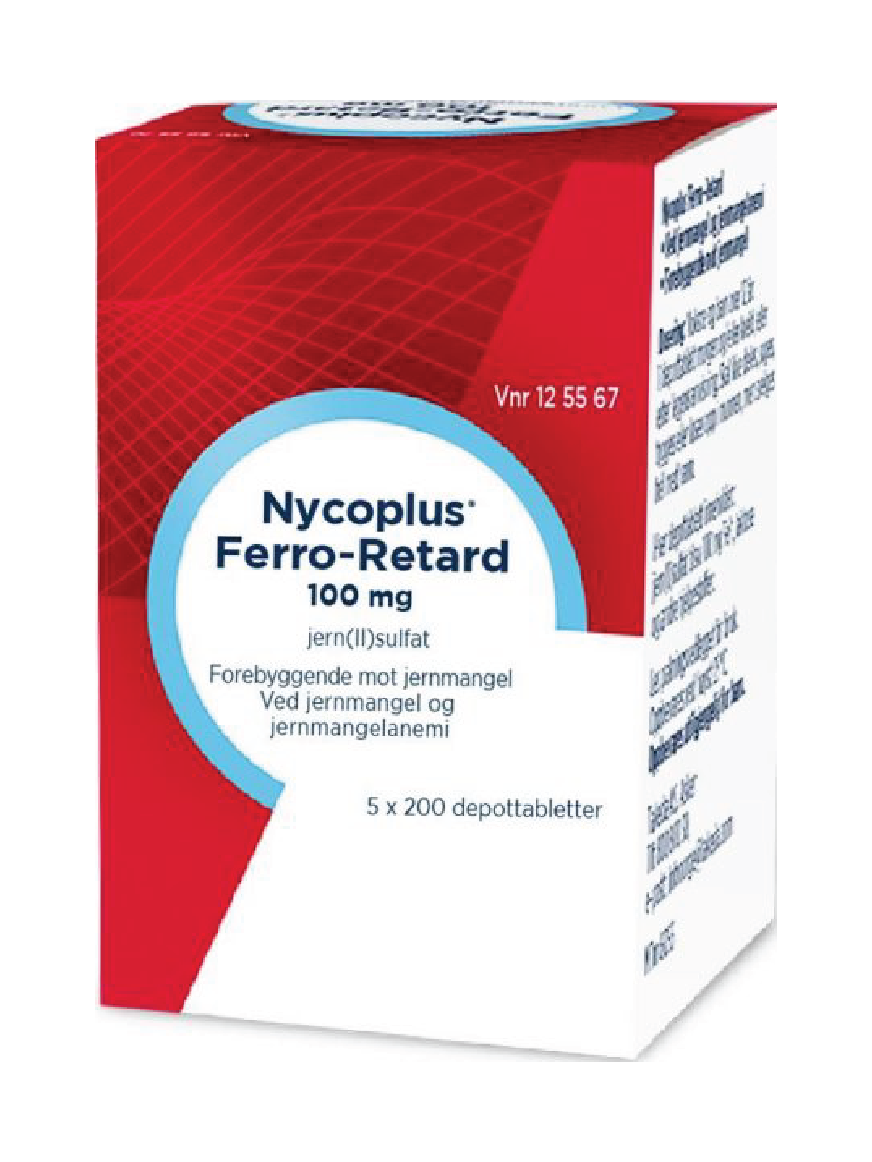 Nycoplus Ferro-Retard 100 mg depottabletter, 5x200 stk.