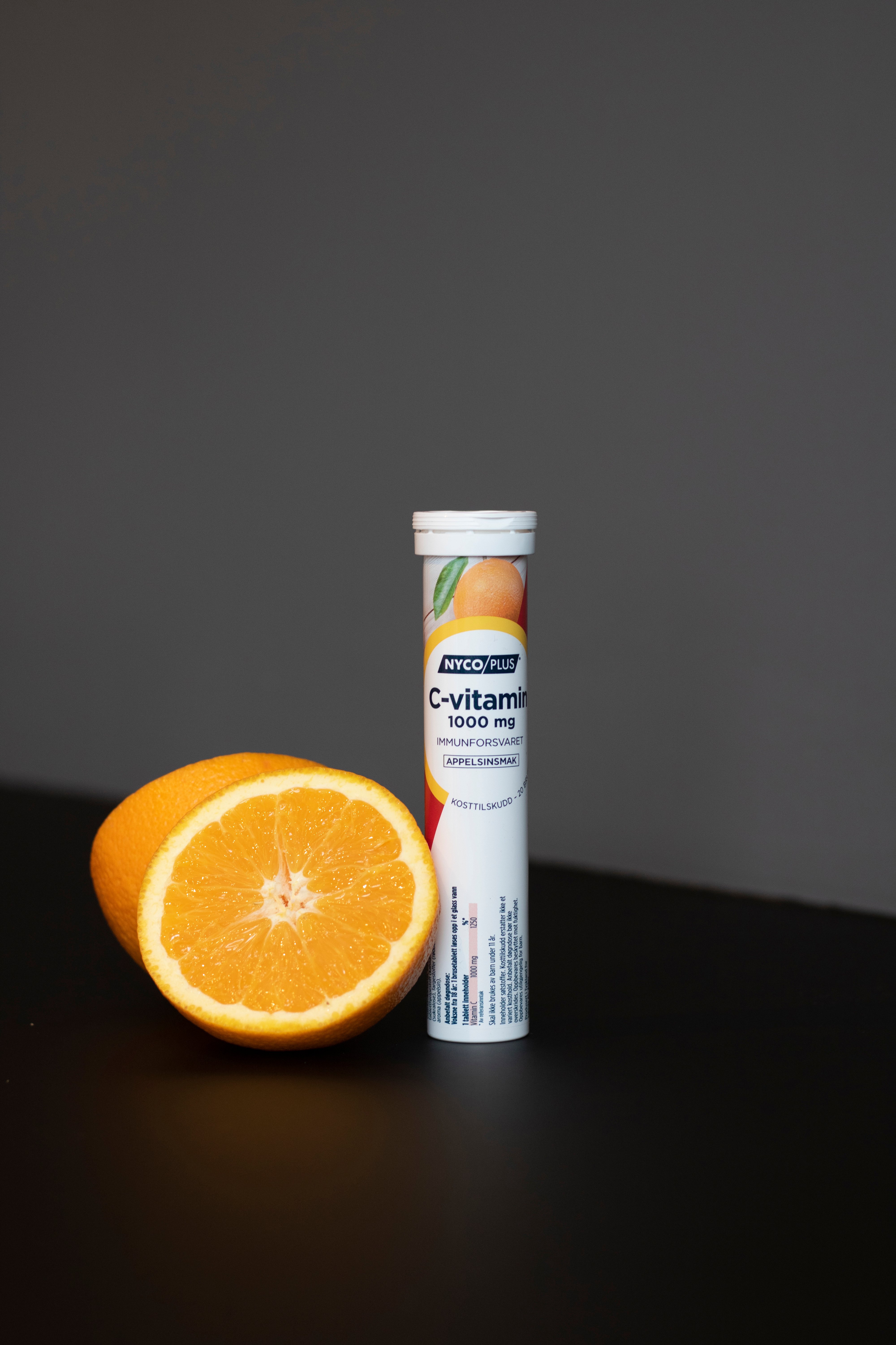 Nycoplus C-vitamin 1000 mg, Appelsin, 20 brusetabletter