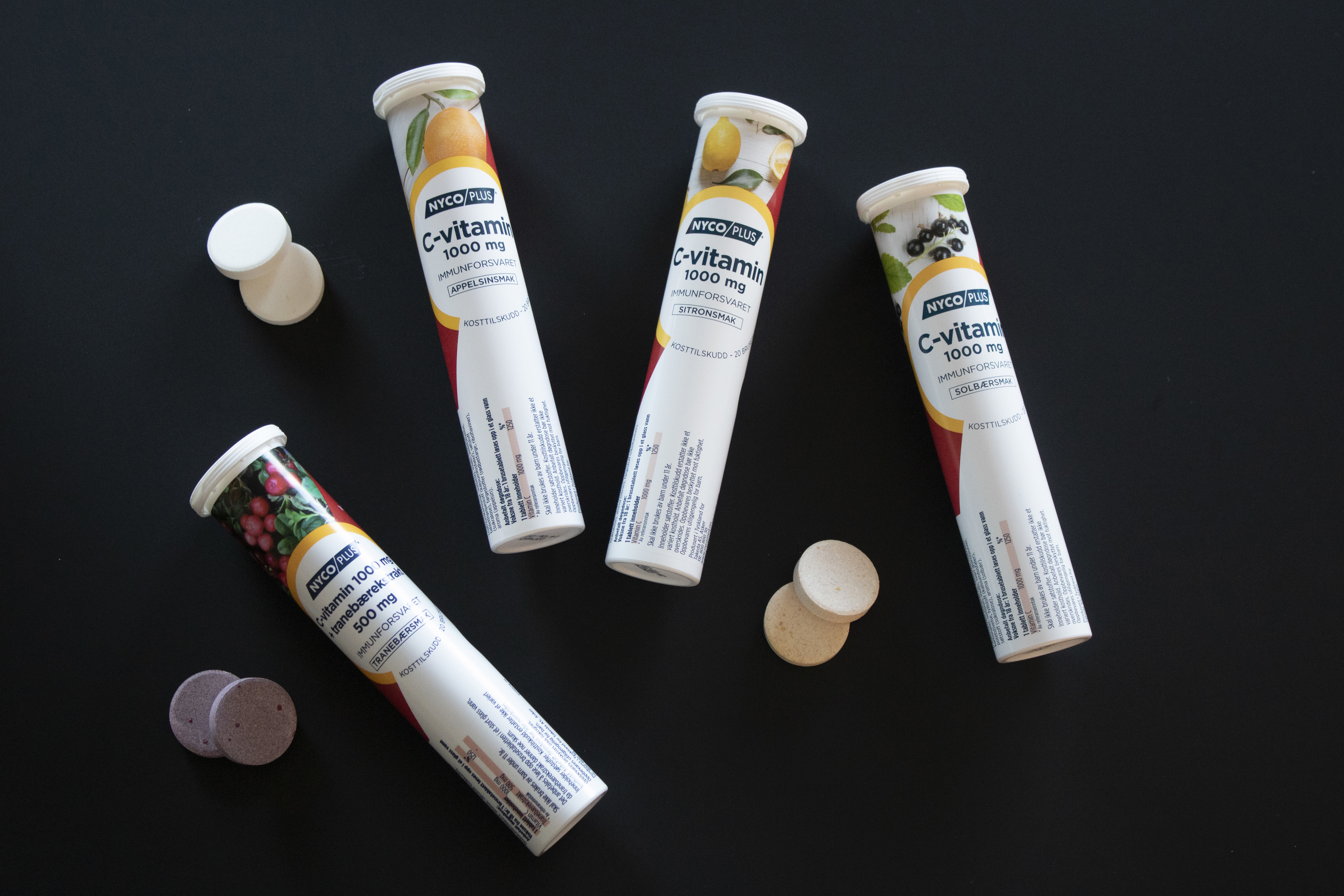 Nycoplus C-vitamin 1000 mg, Appelsin, 20 brusetabletter