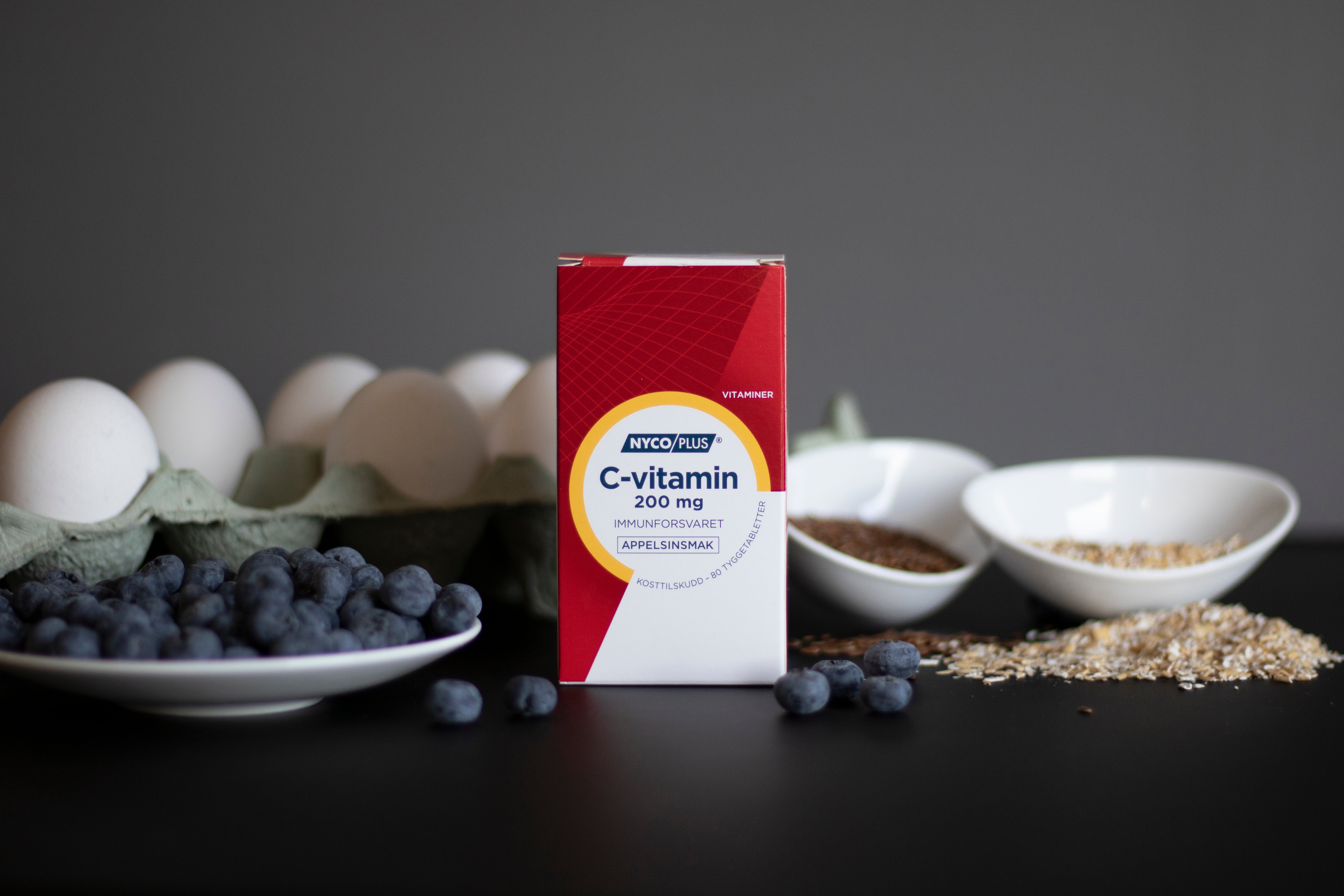 Nycoplus C-vitamin 200 mg, Appelsin, 80 tyggetabletter