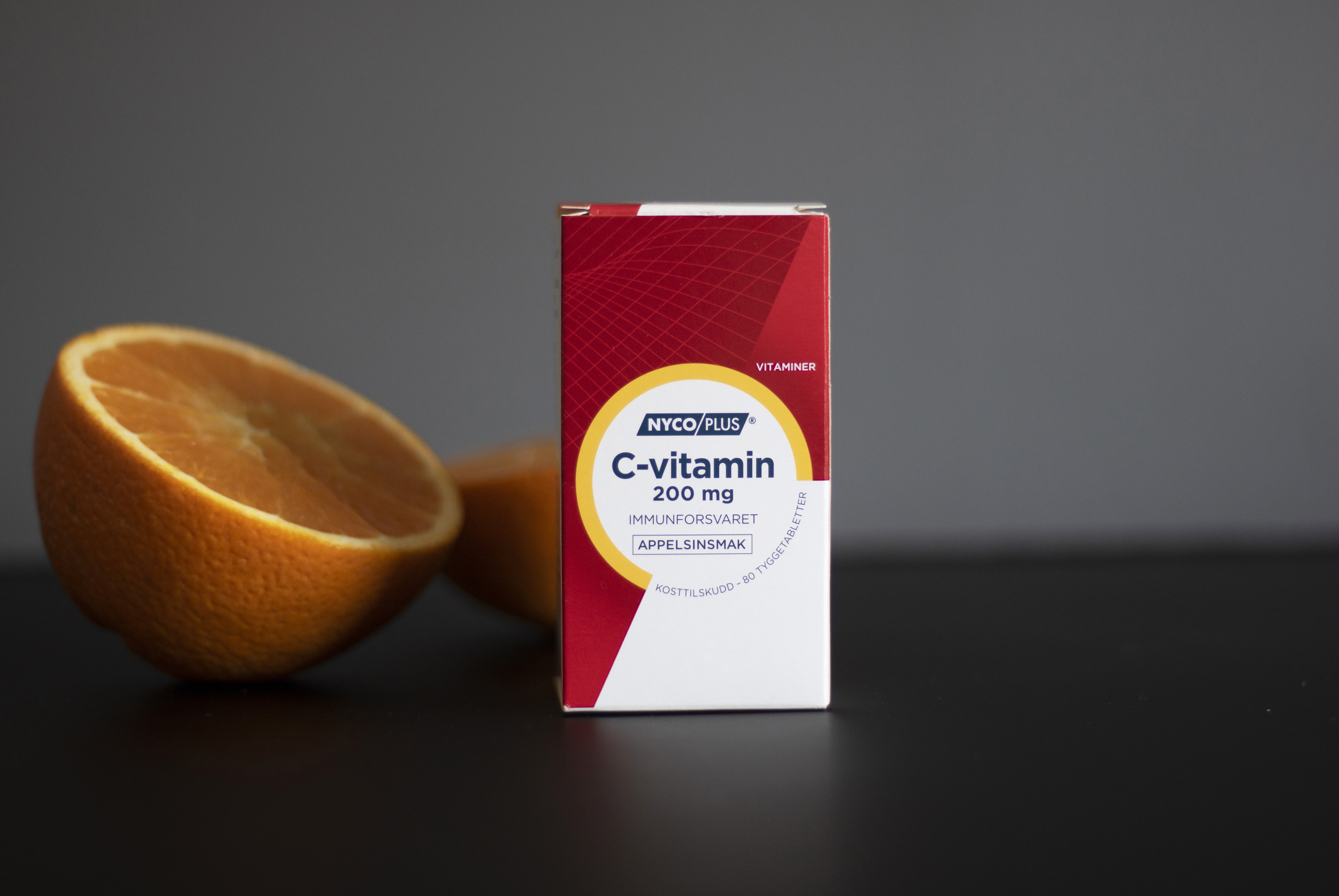 Nycoplus C-vitamin 200 mg, Appelsin, 80 tyggetabletter