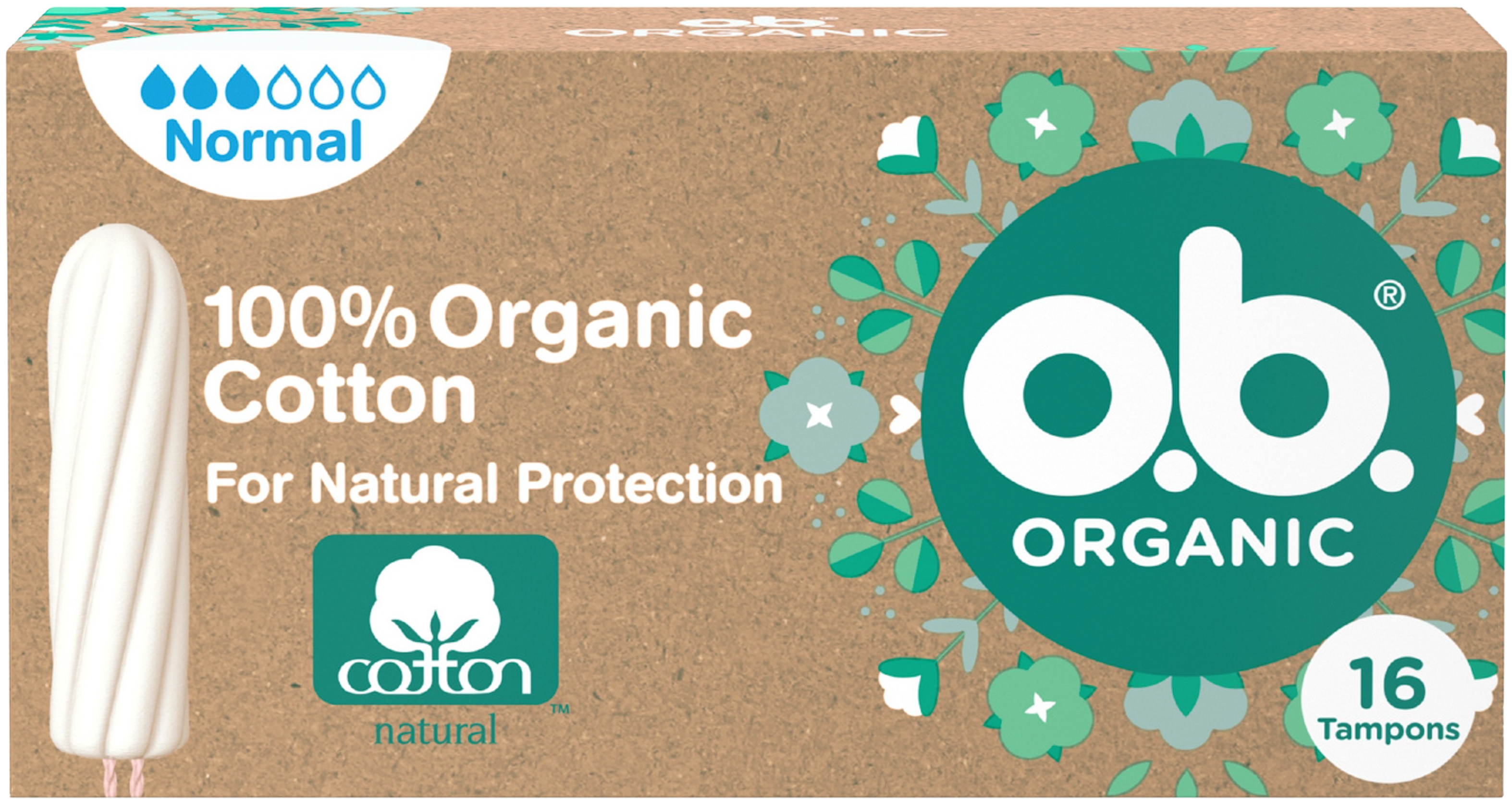 o.b. Organic Normal Tamponger, 16 stk.