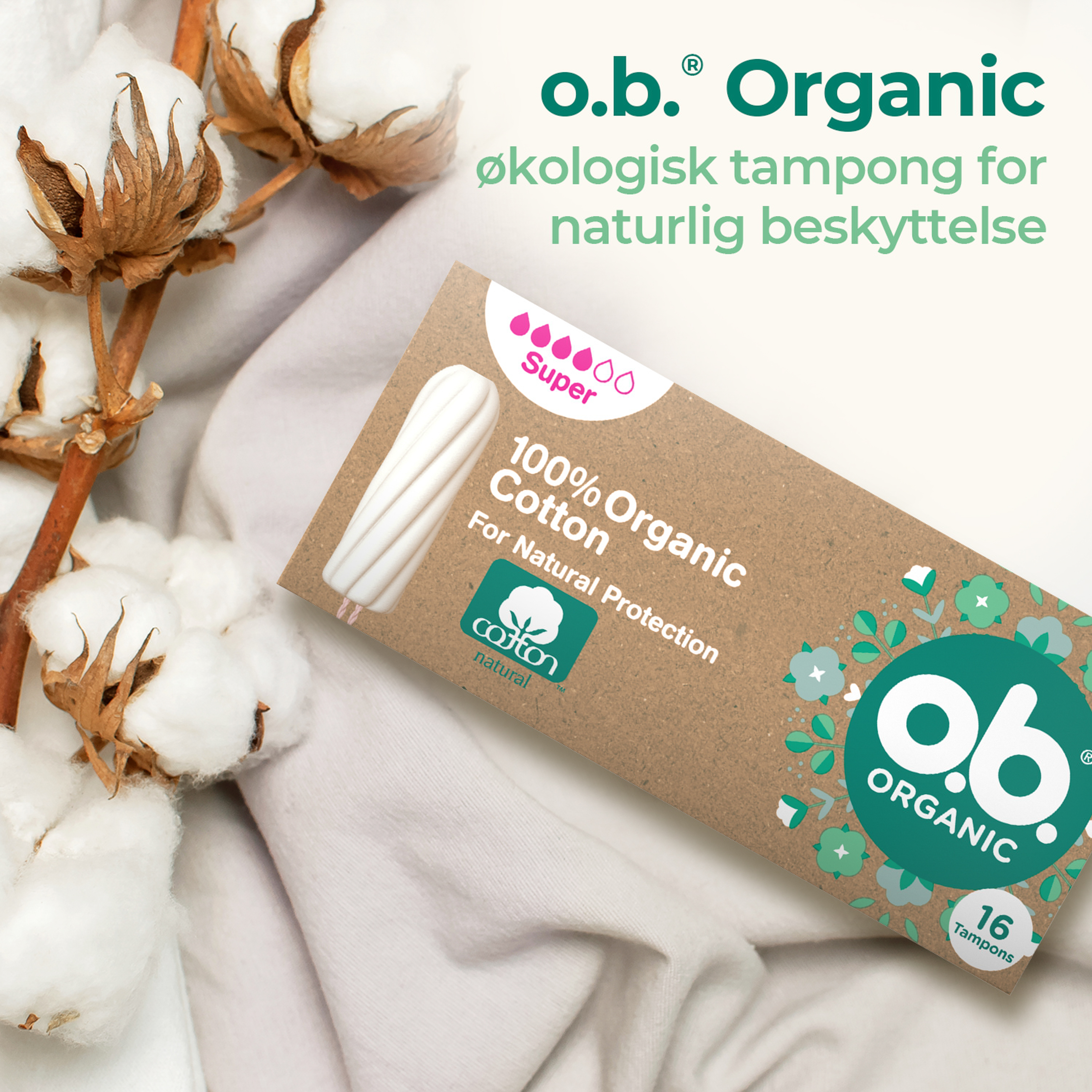 o.b. Organic Super Tamponger, 16 stk.