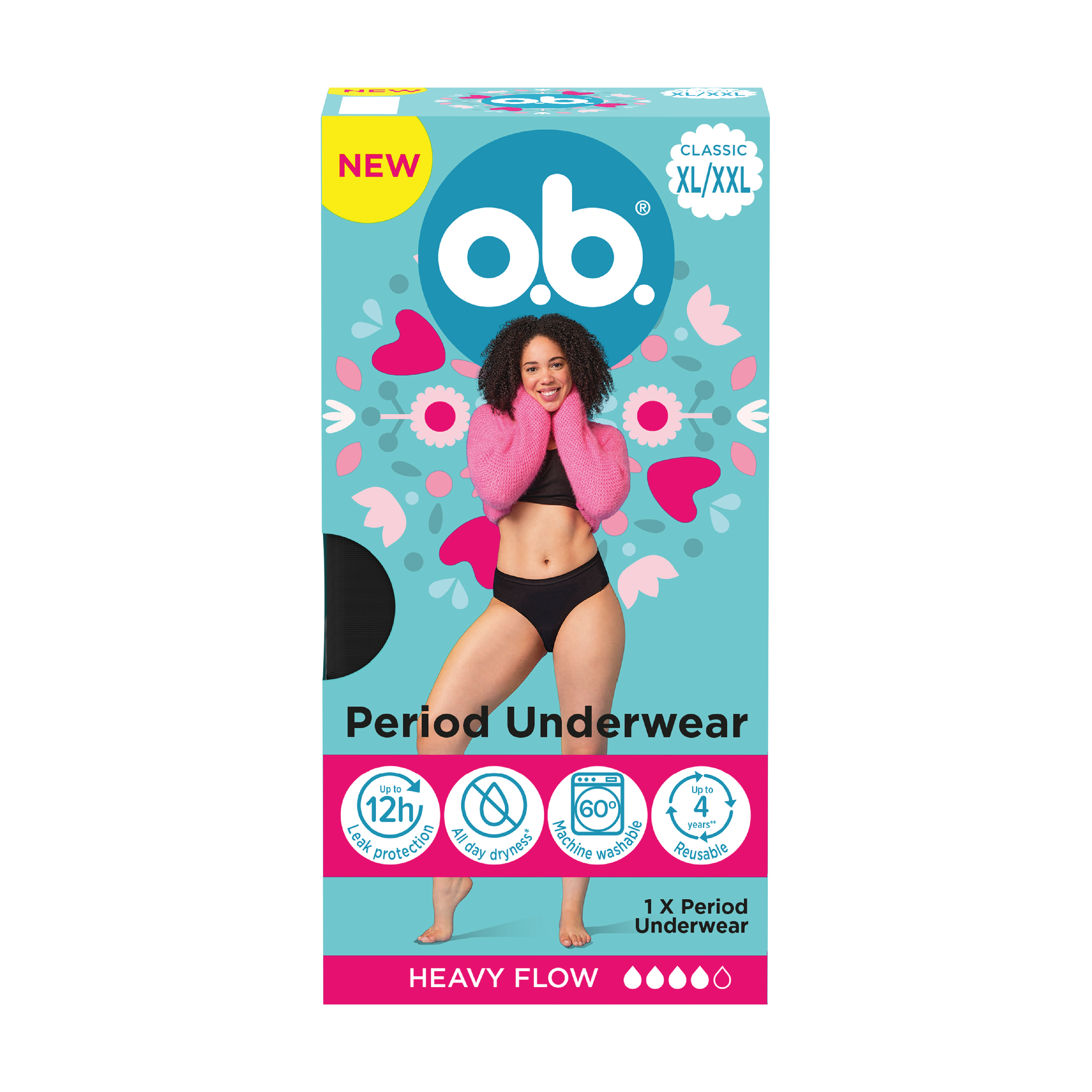 o.b. Period pants XL/XXL, Str. XL/XXL, svart, 1 stk.