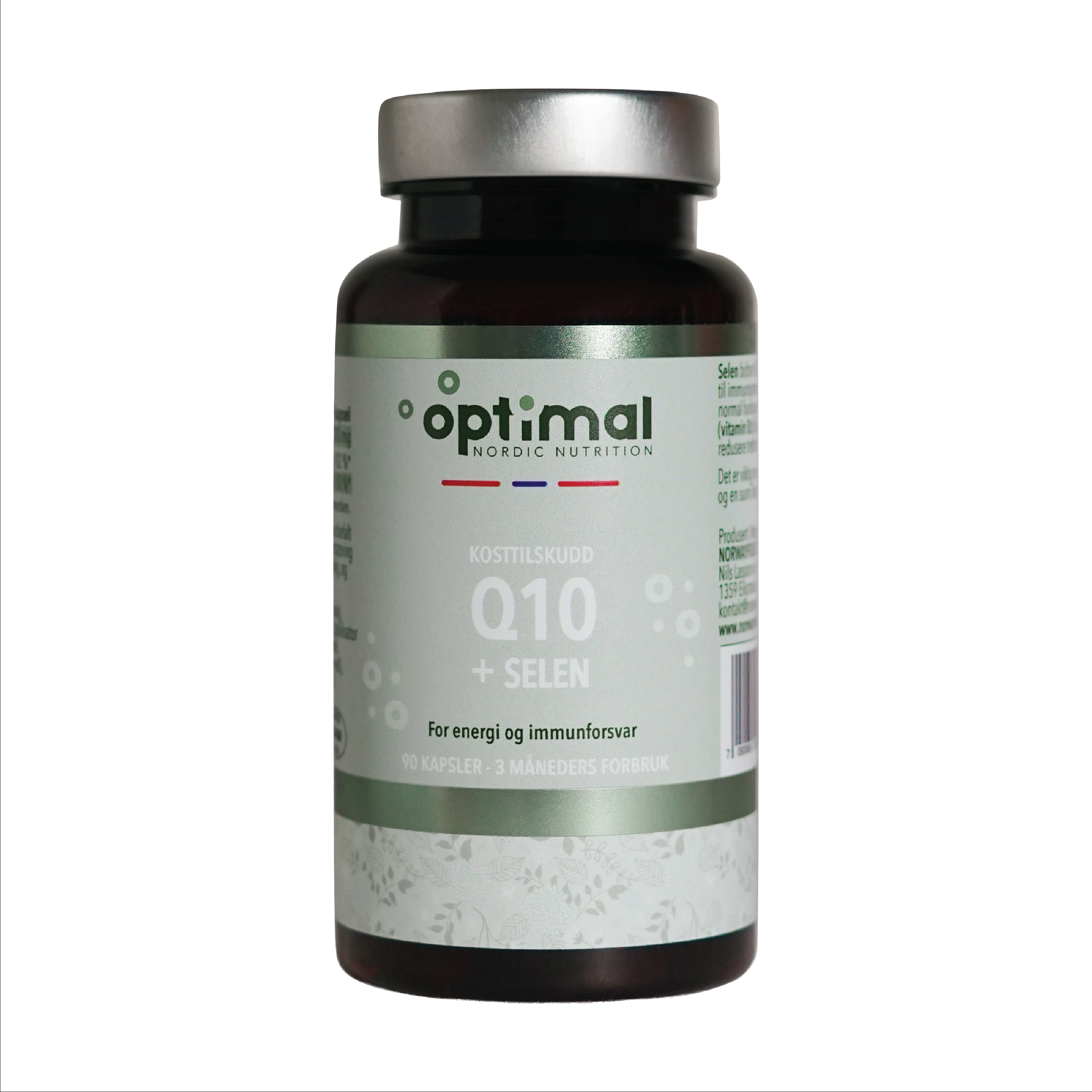 Optimal Nordic Nutrition Q10 + Selen kapsler, 90 stk.