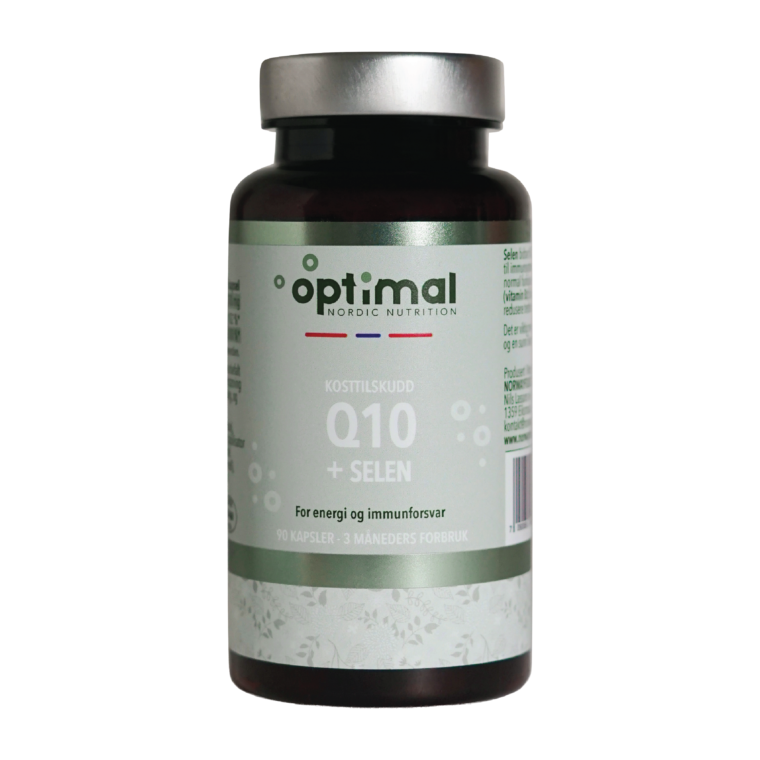 Optimal Nordic Nutrition Q10 + Selen kapsler, 90 stk.