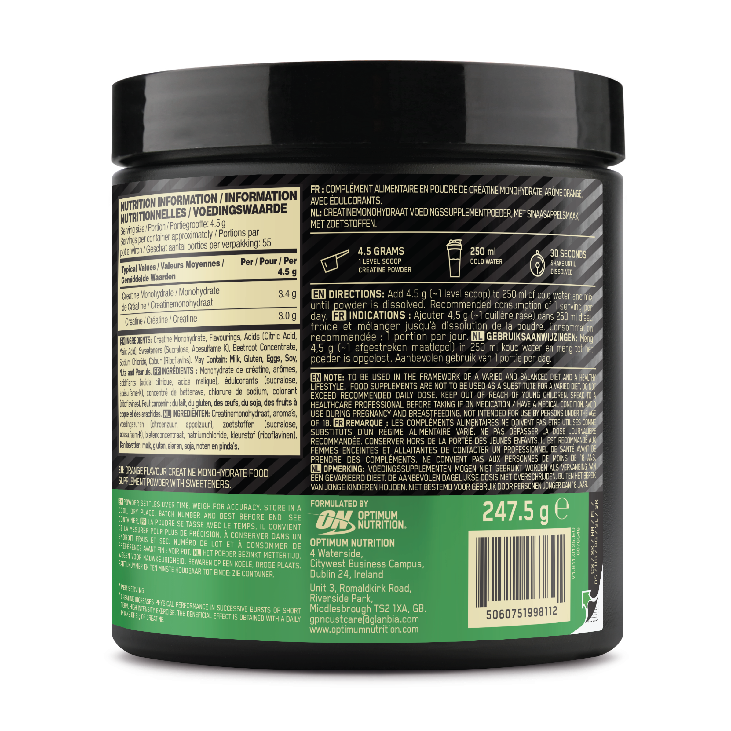 Optimum Nutrition Micronised Creatine Powder, 247,5 g