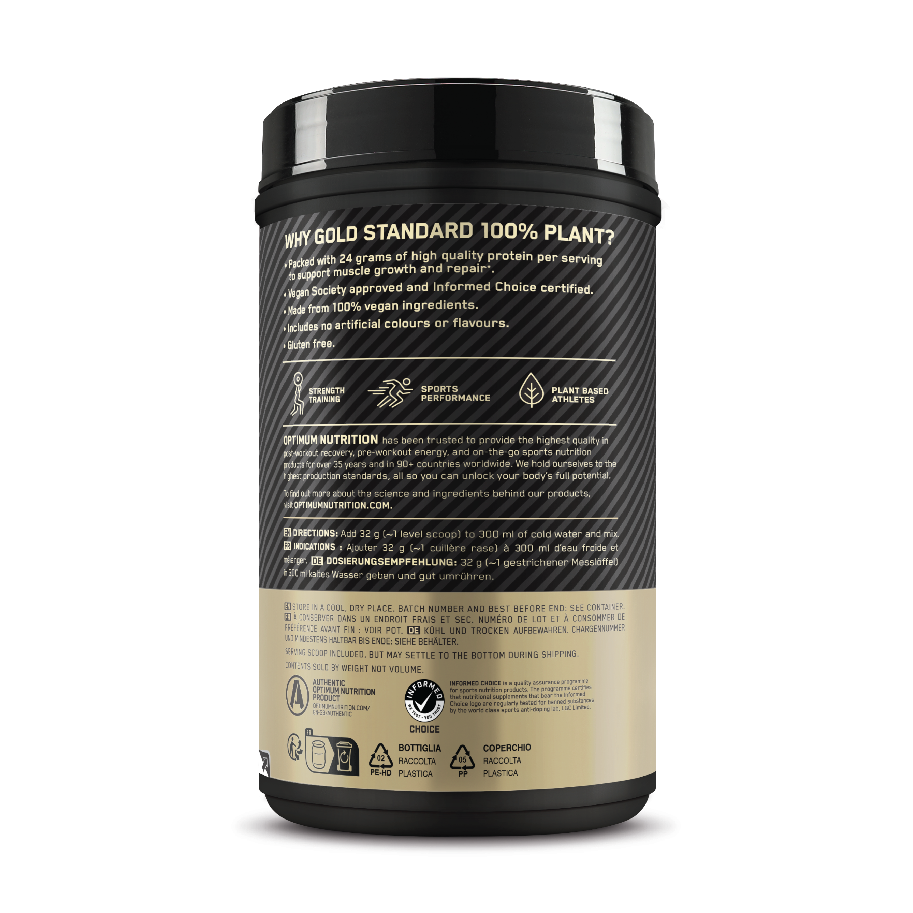 Optimum Nutrition GOLD Standard Vegansk Proteinpulver, Plant Vegan Chocolate, 684 g