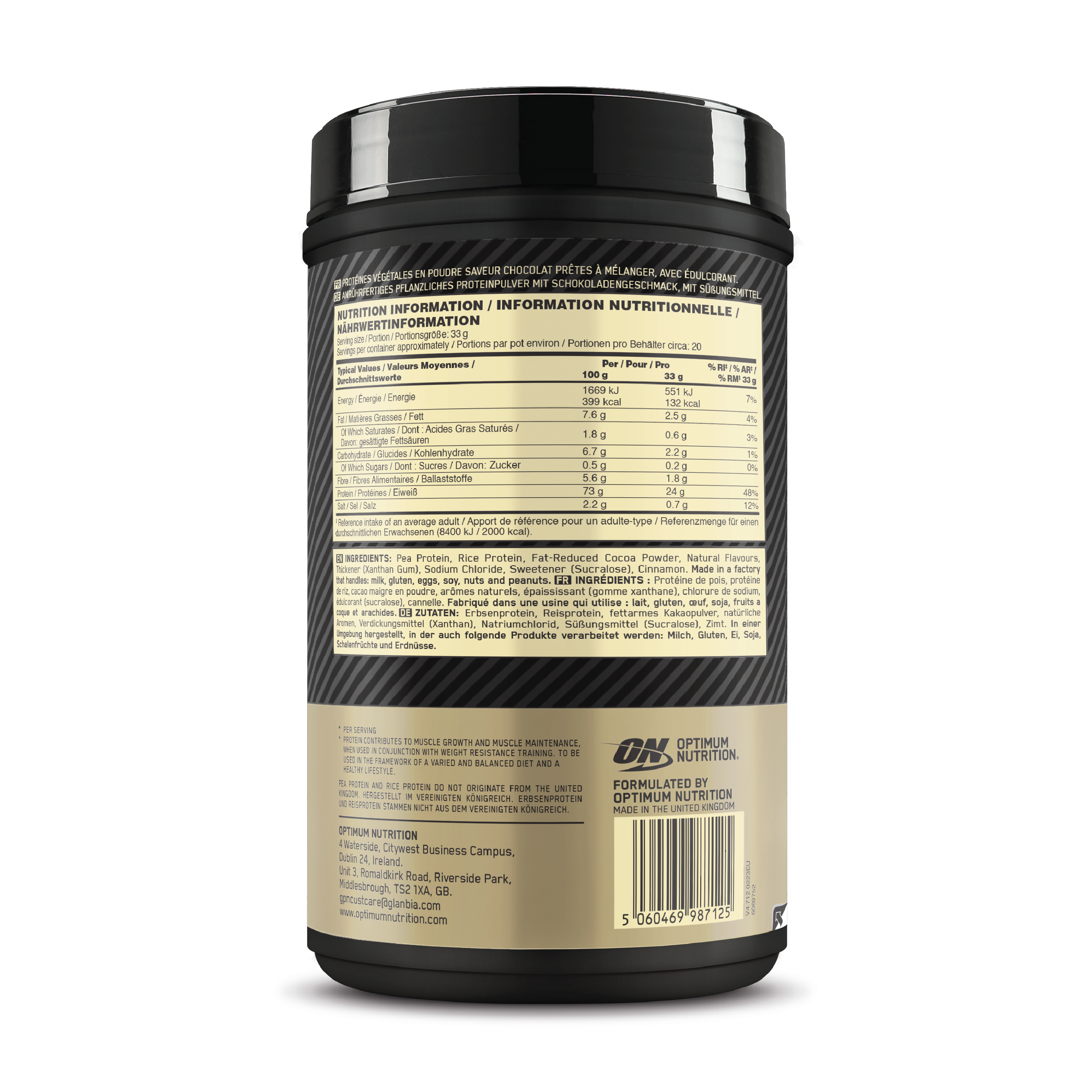 Optimum Nutrition GOLD Standard Vegansk Proteinpulver, Plant Vegan Chocolate, 684 g