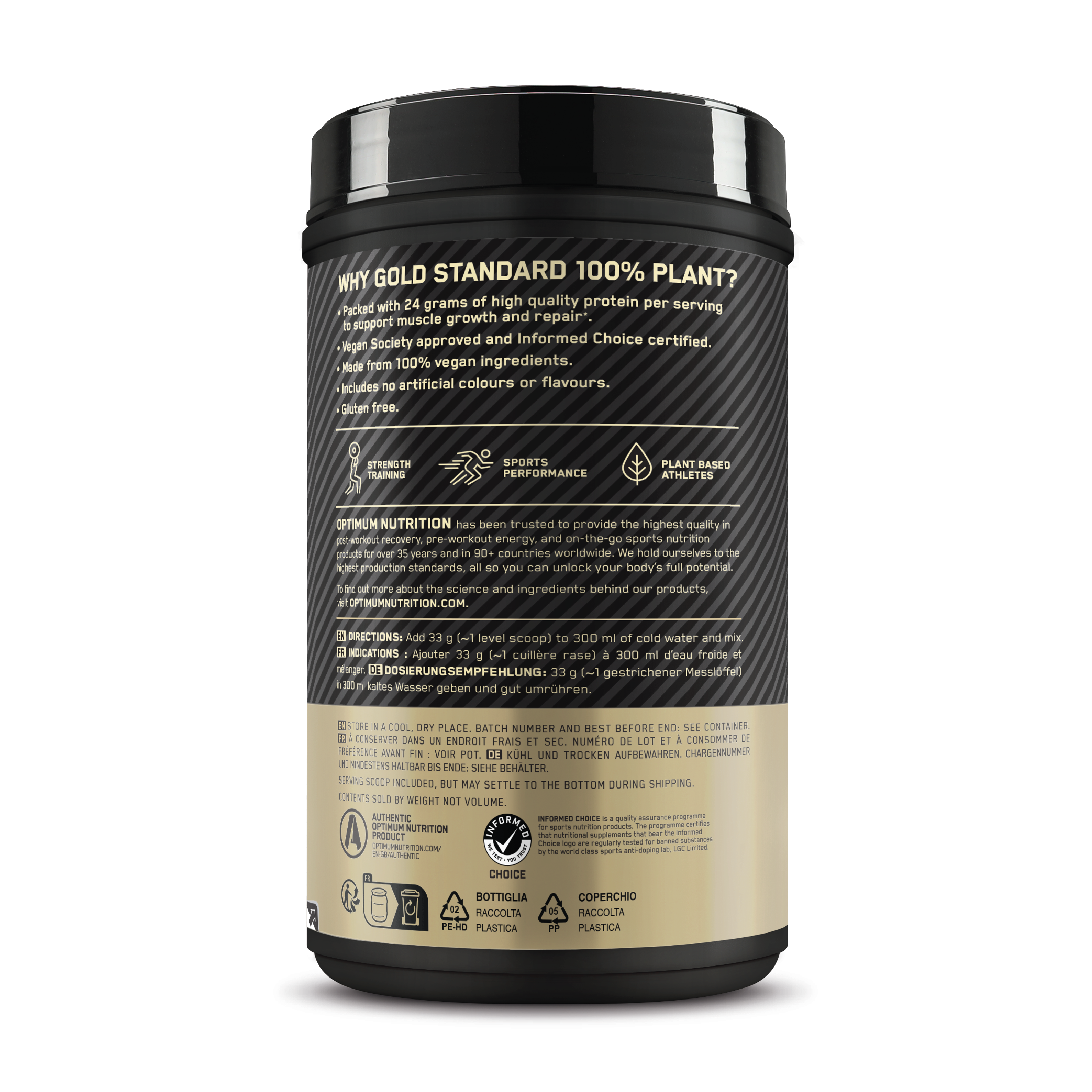 Optimum Nutrition GOLD Standard Vegansk Proteinpulver, Plant Vegan Vanilla, 684 g