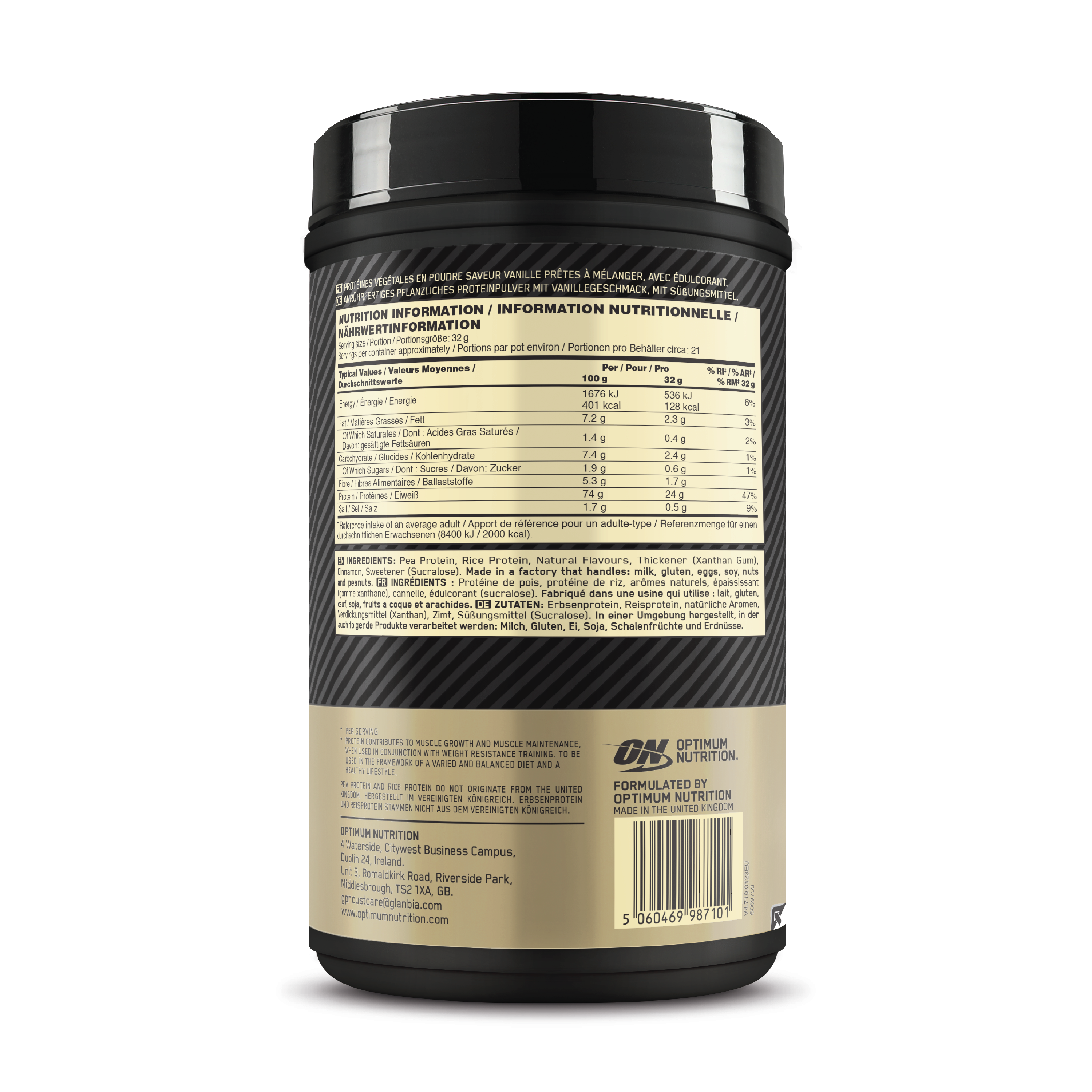 Optimum Nutrition GOLD Standard Vegansk Proteinpulver, Plant Vegan Vanilla, 684 g