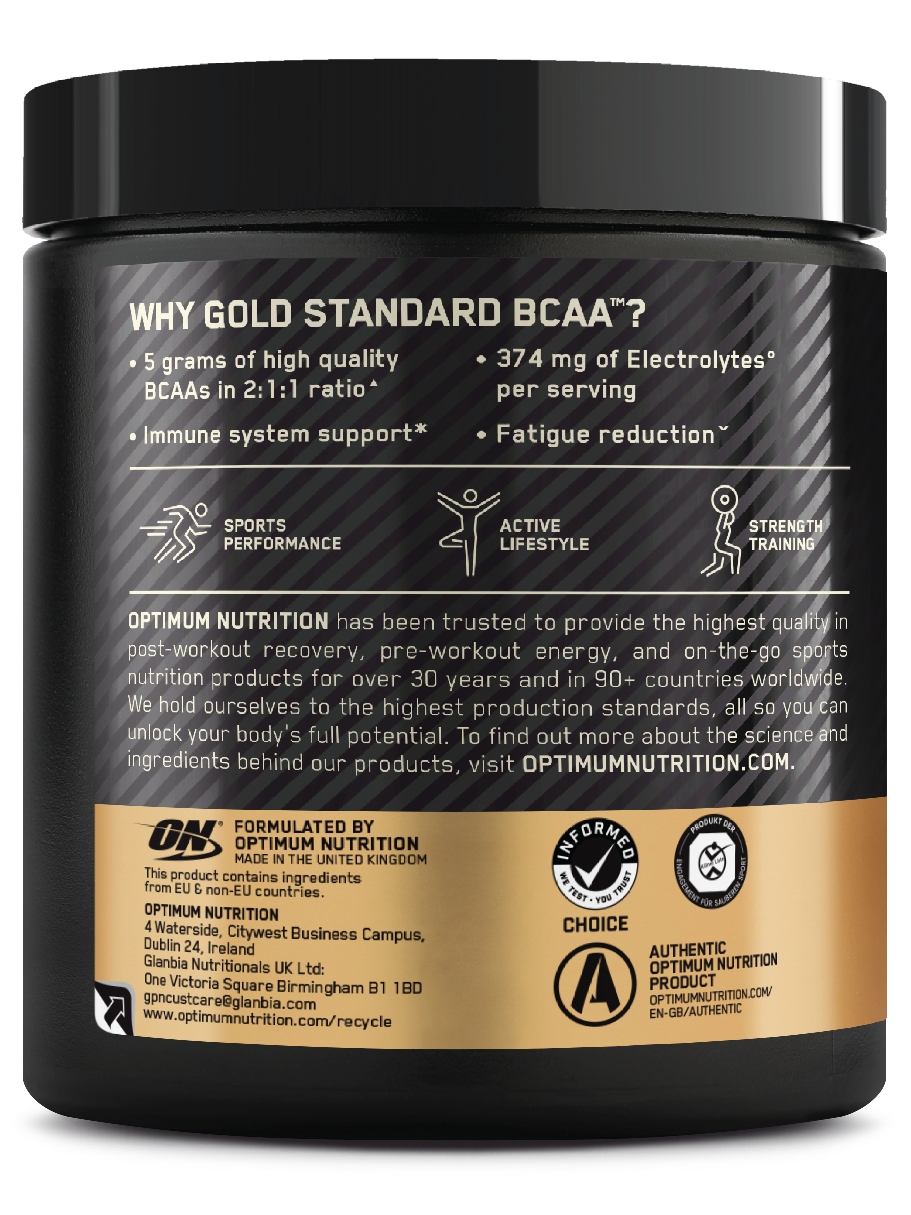 Optimum Nutrition GOLD Standard BCAA Train + Sustain, Raspberry & Pomegranate, 266 g