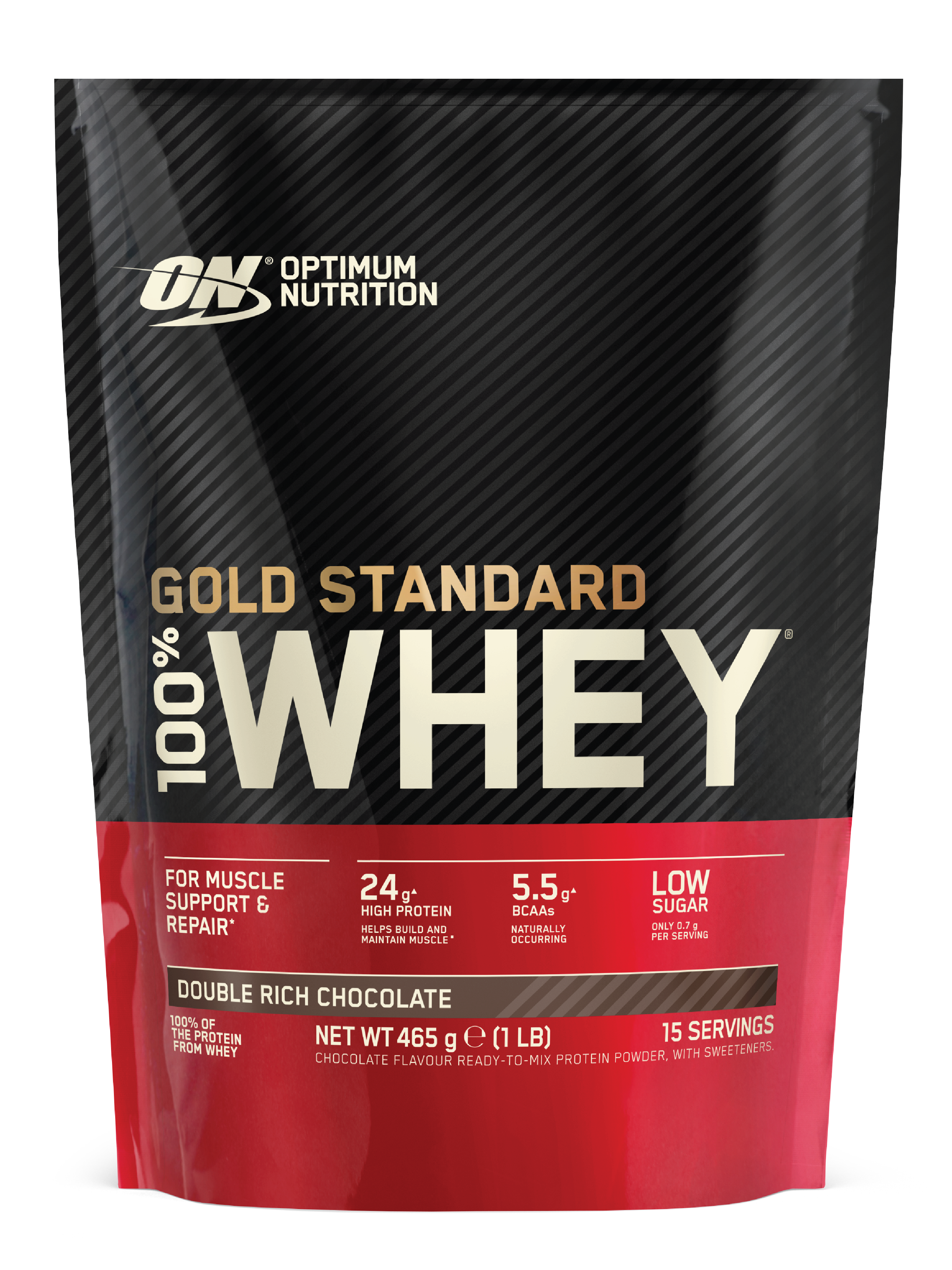 Optimum Nutrition 100% Whey GOLD Standard Whey, Double Rich Chocolate, 465 g