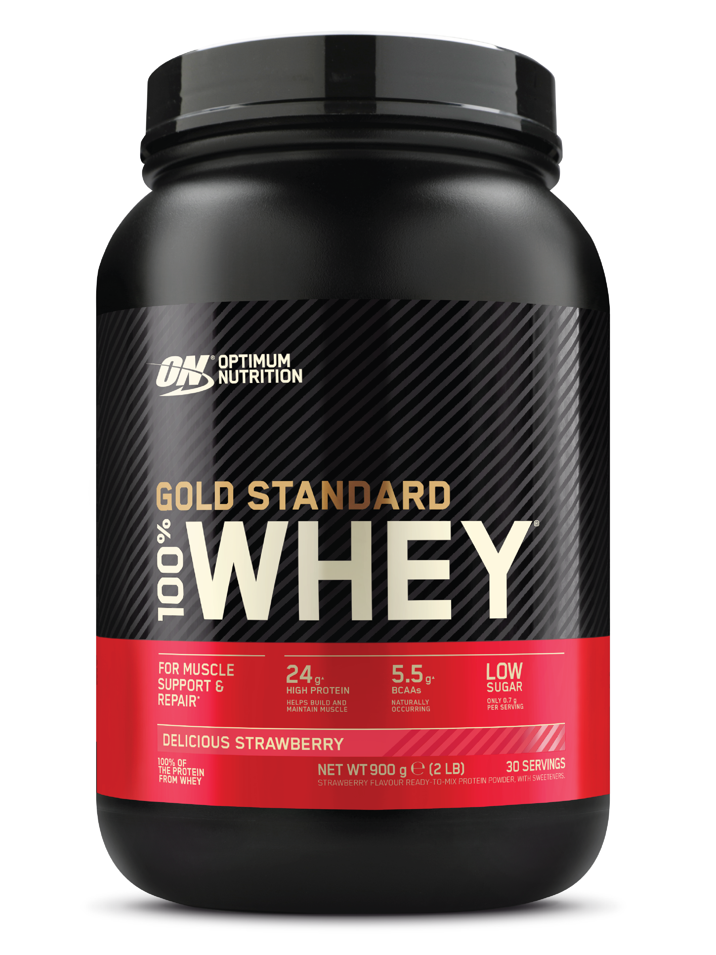Optimum Nutrition 100% Whey GOLD Standard Whey, Delicious Strawberry, 900 g