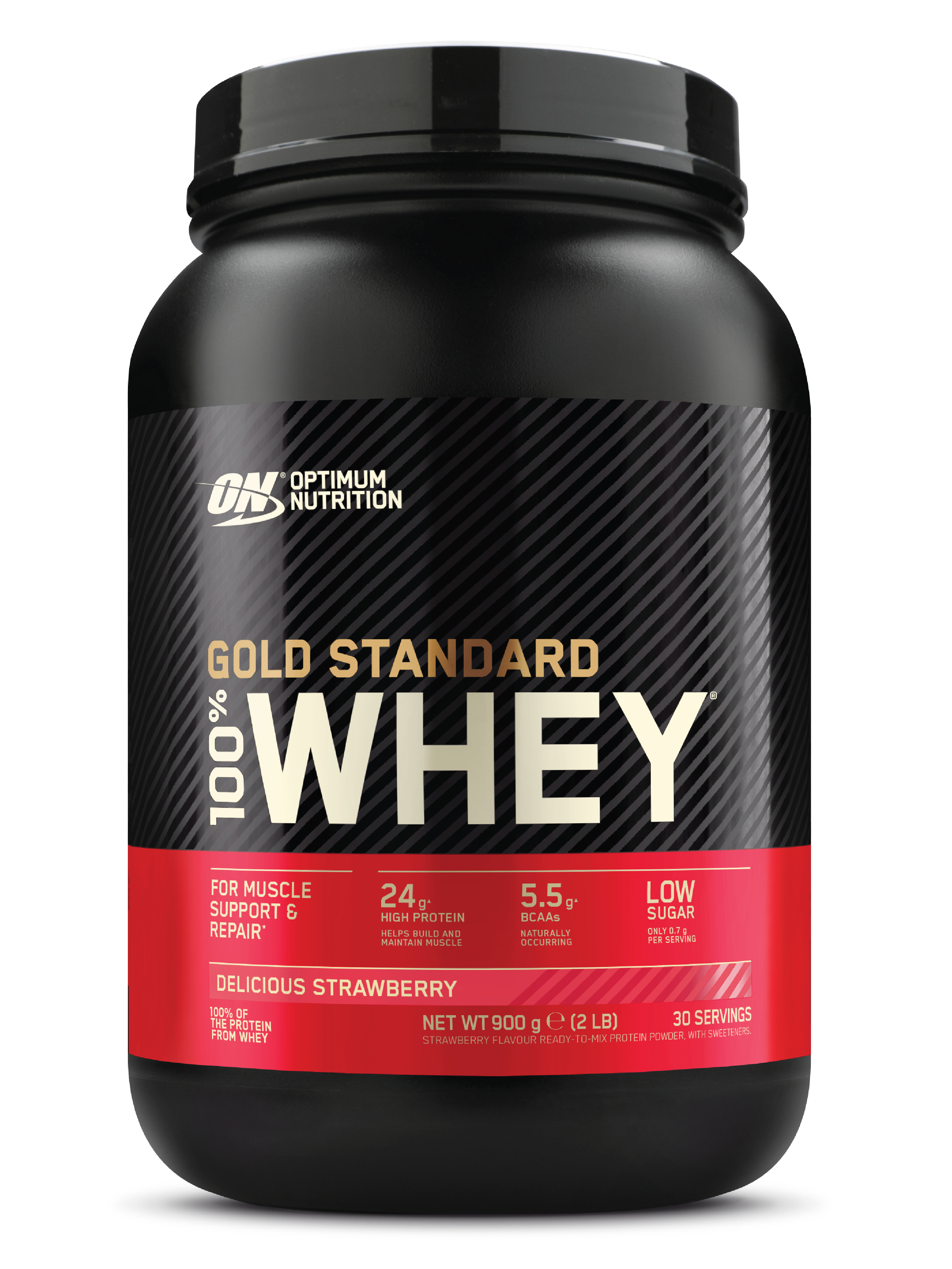 Optimum Nutrition 100% Whey GOLD Standard Whey, Delicious Strawberry, 900 g