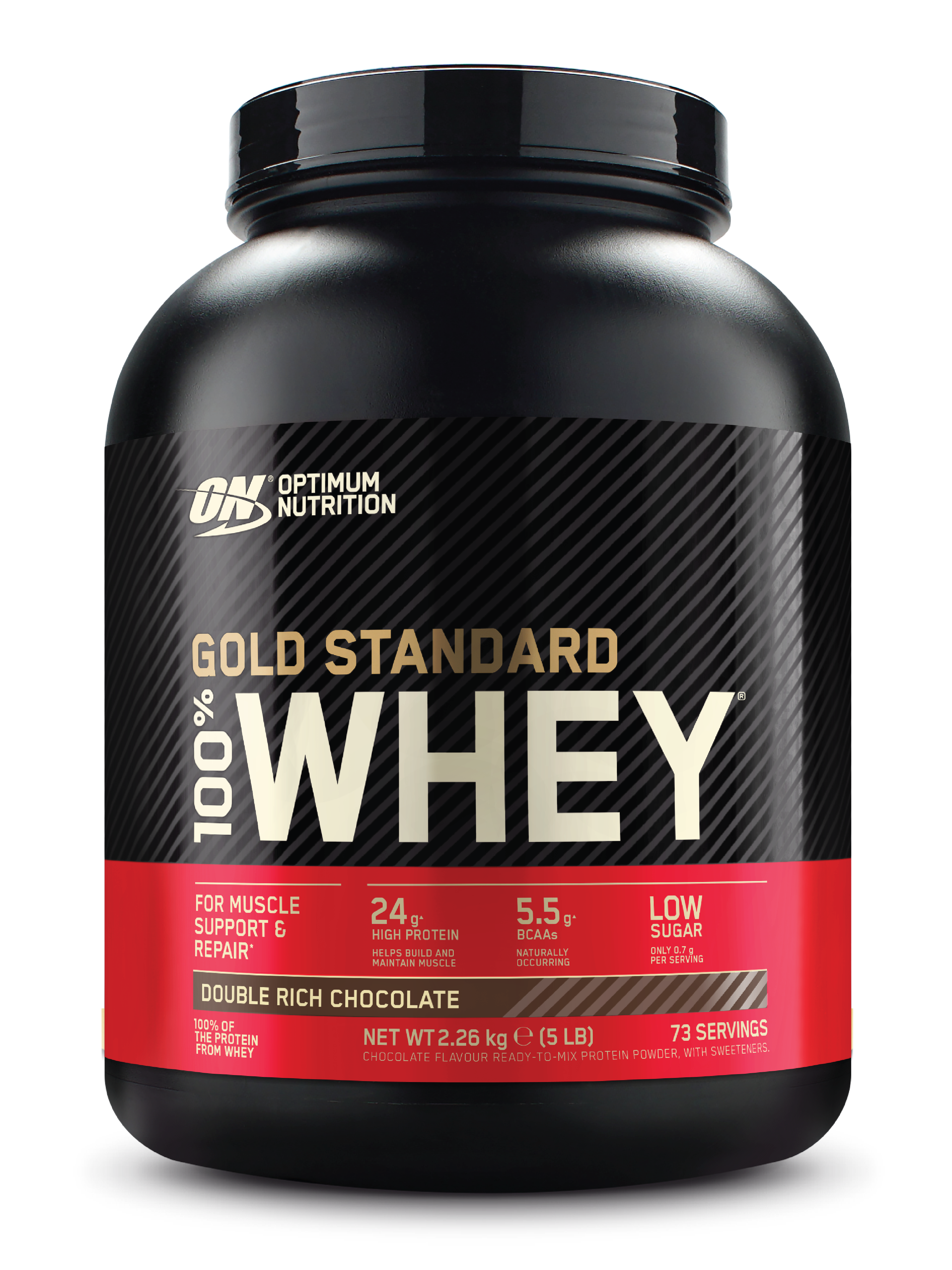 Optimum Nutrition 100% Whey GOLD Standard Whey, Double Rich Chocolate, 2,26 kg