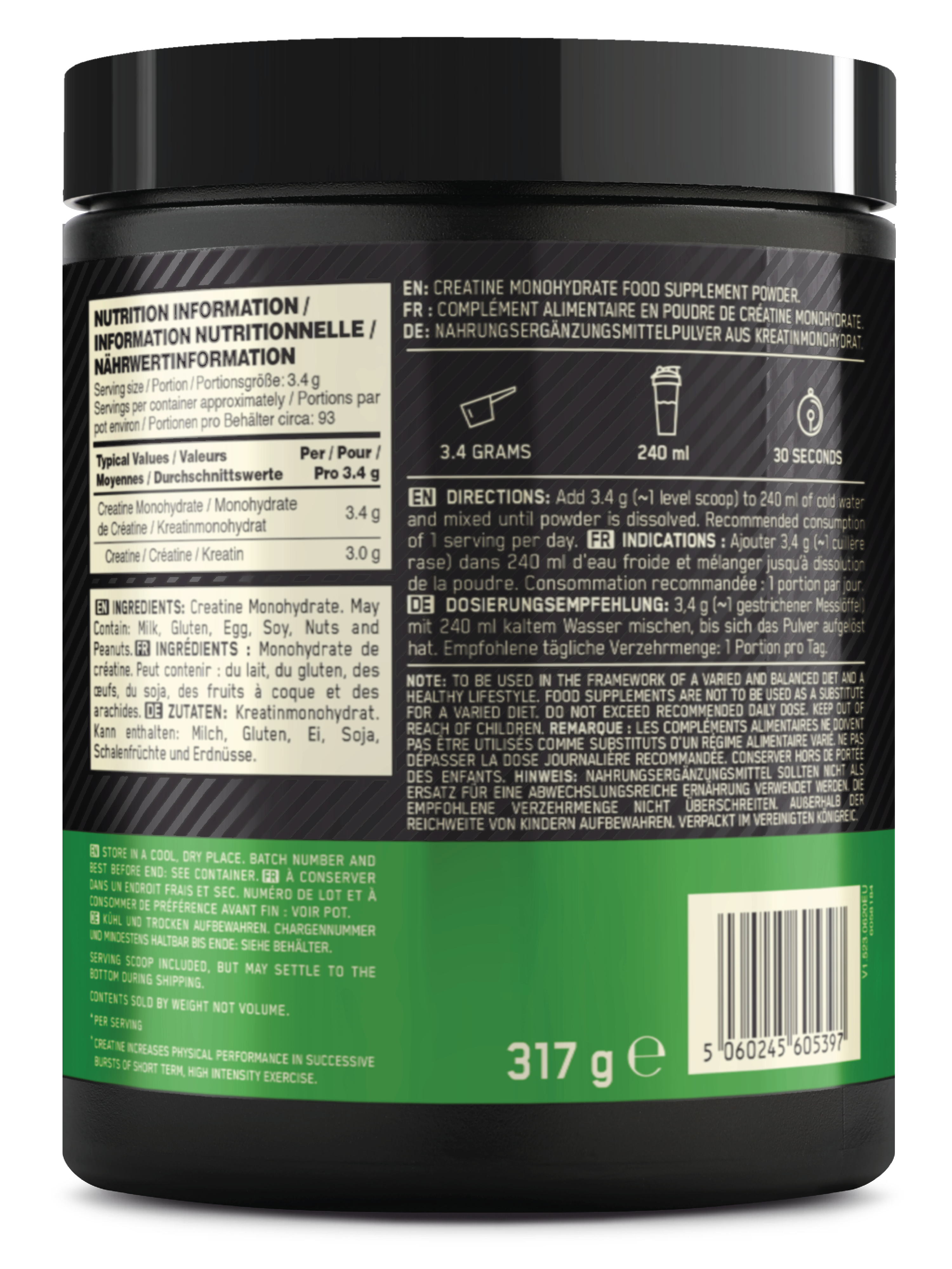 Optimum Nutrition Micronized Creatine Powder, 300 g