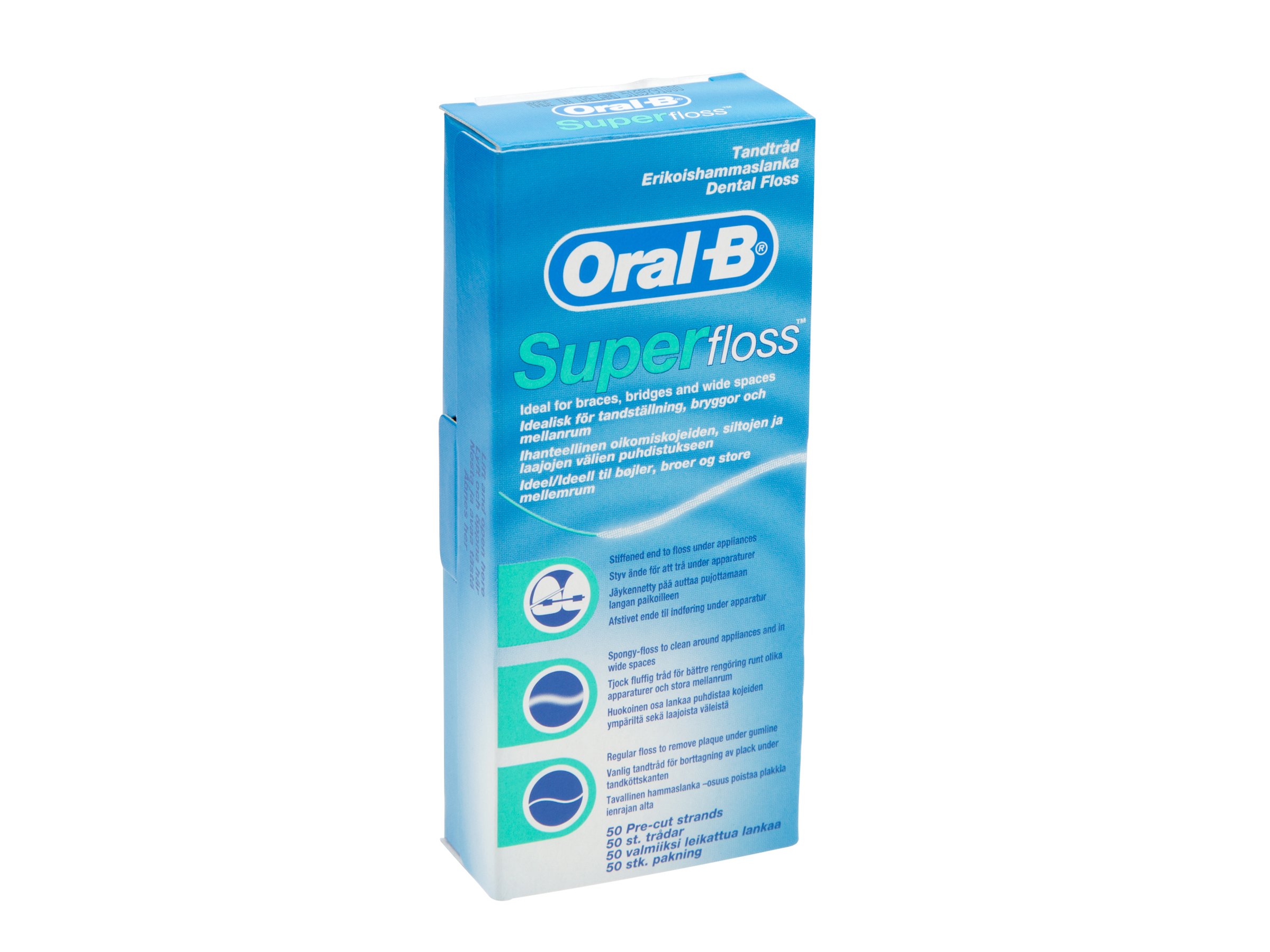Oral-B Tanntråd super floss, 50 stk