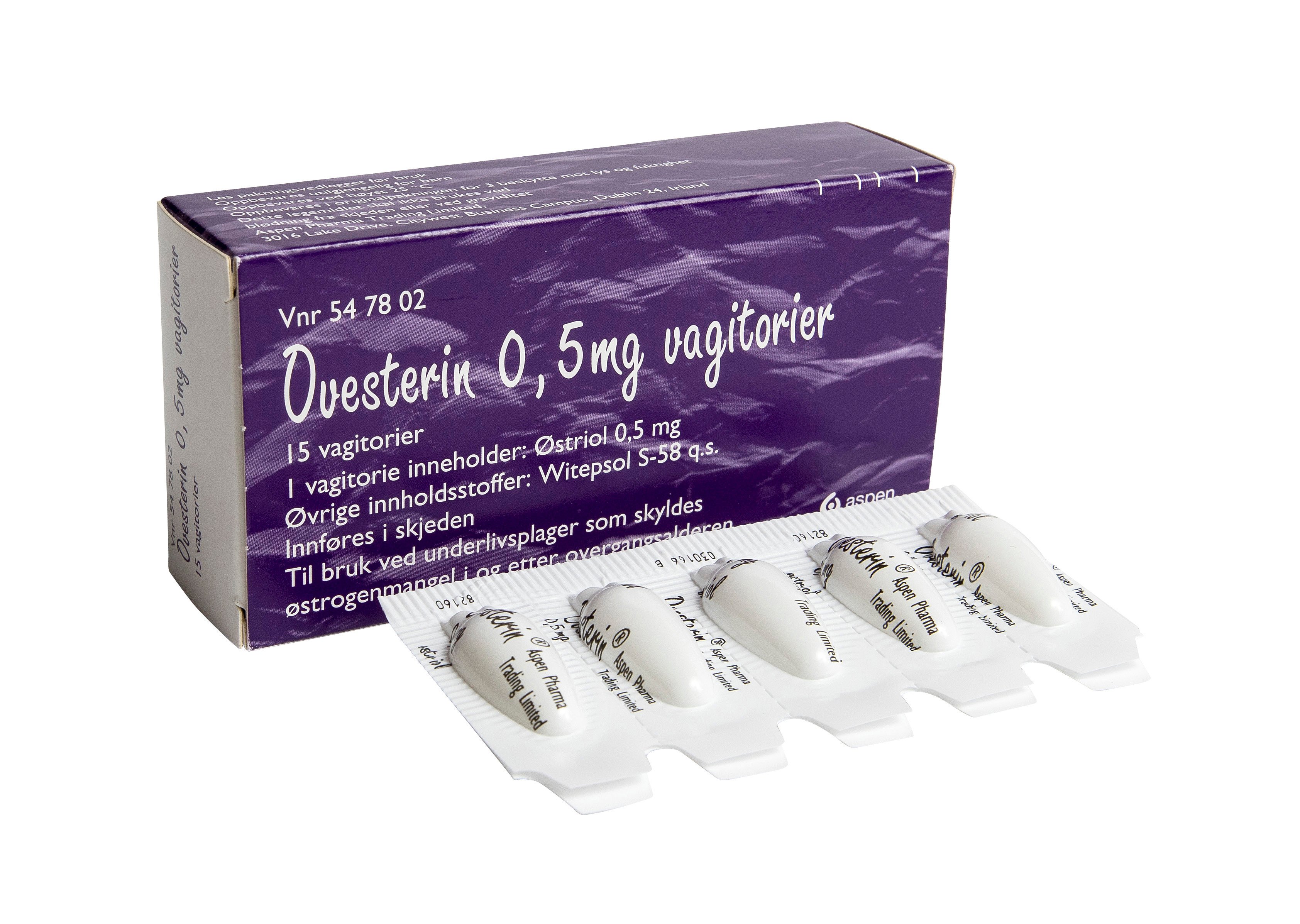 Ovesterin Vagitorier 0,5 mg, 15 stk.