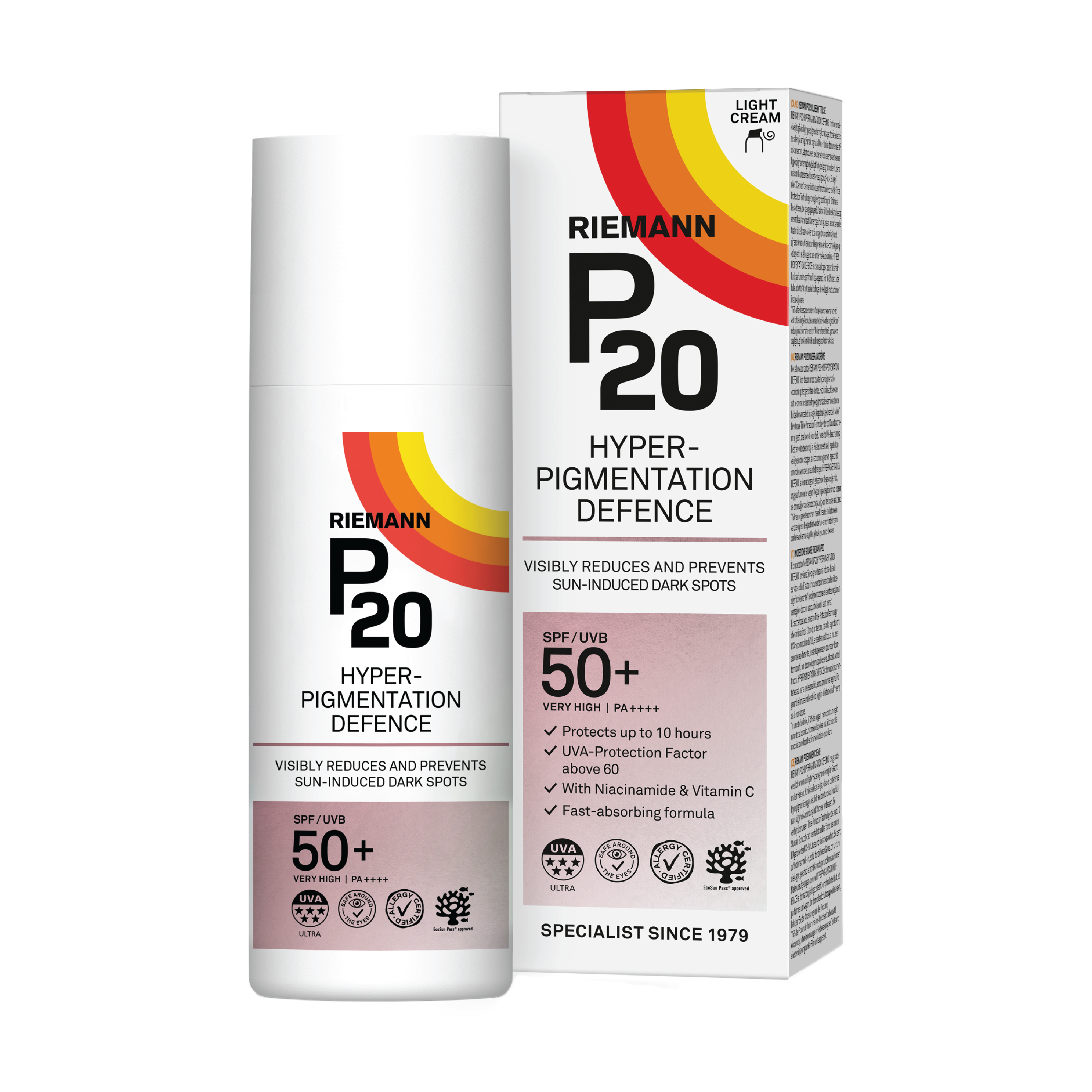 P20 Sun Cream Hyperpigmentation Defence SPF50+, 50 ml