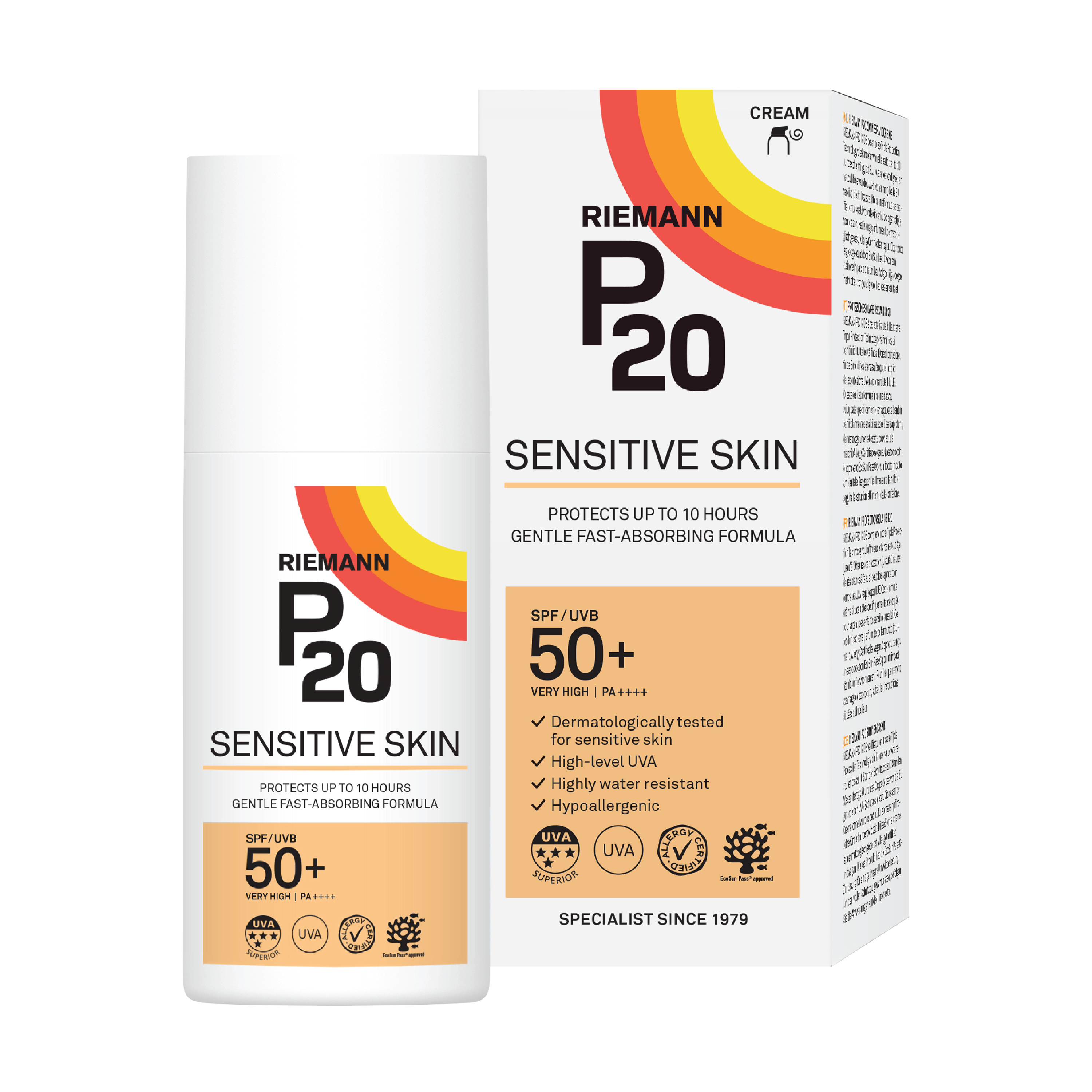 P20 Sun Cream Sensitive Skin SPF50+, 200 ml