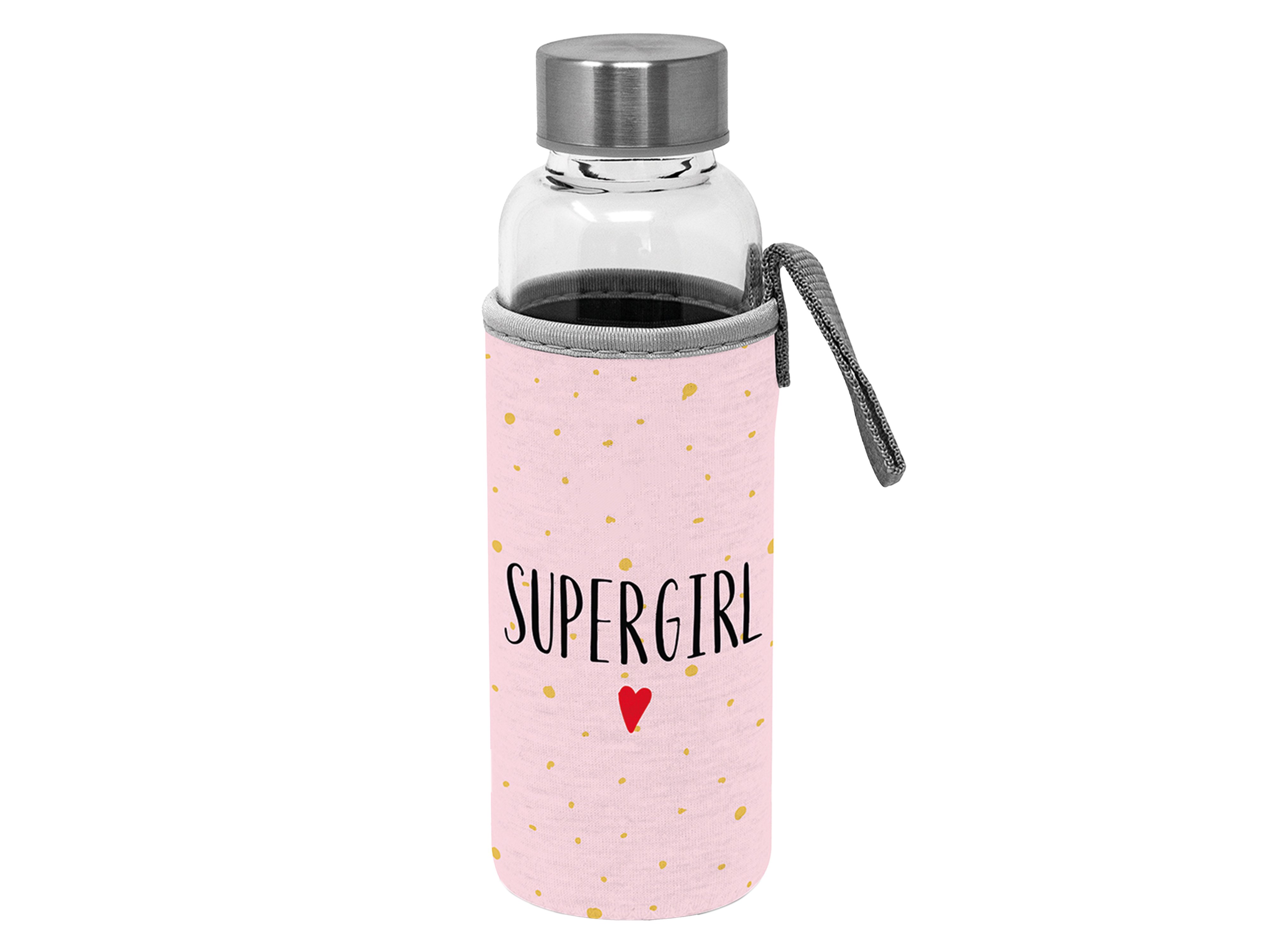 Paperproducts Design Glassflaske m/hylster 0,35l, Supergirl, 1 stk.