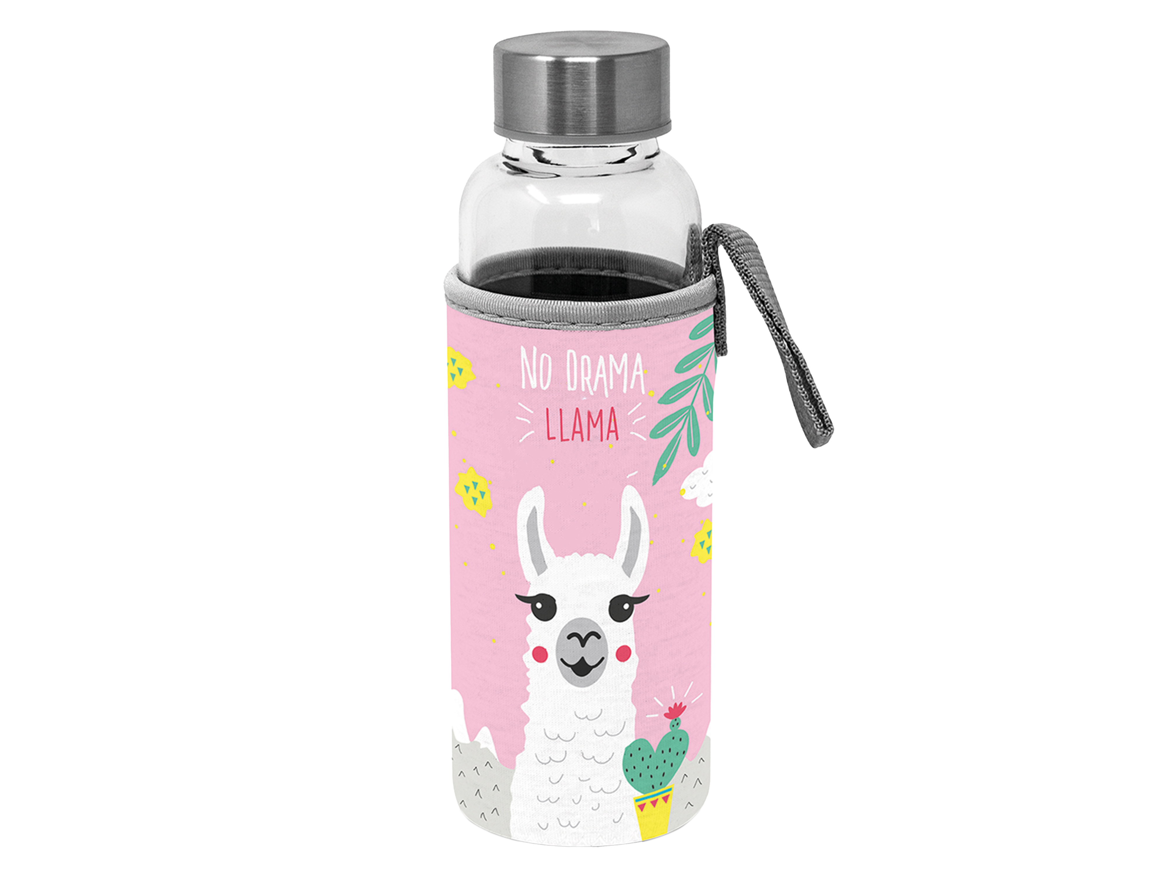 Paperproducts Design Glassflaske m/hylster No Drama Lama, 350 ml