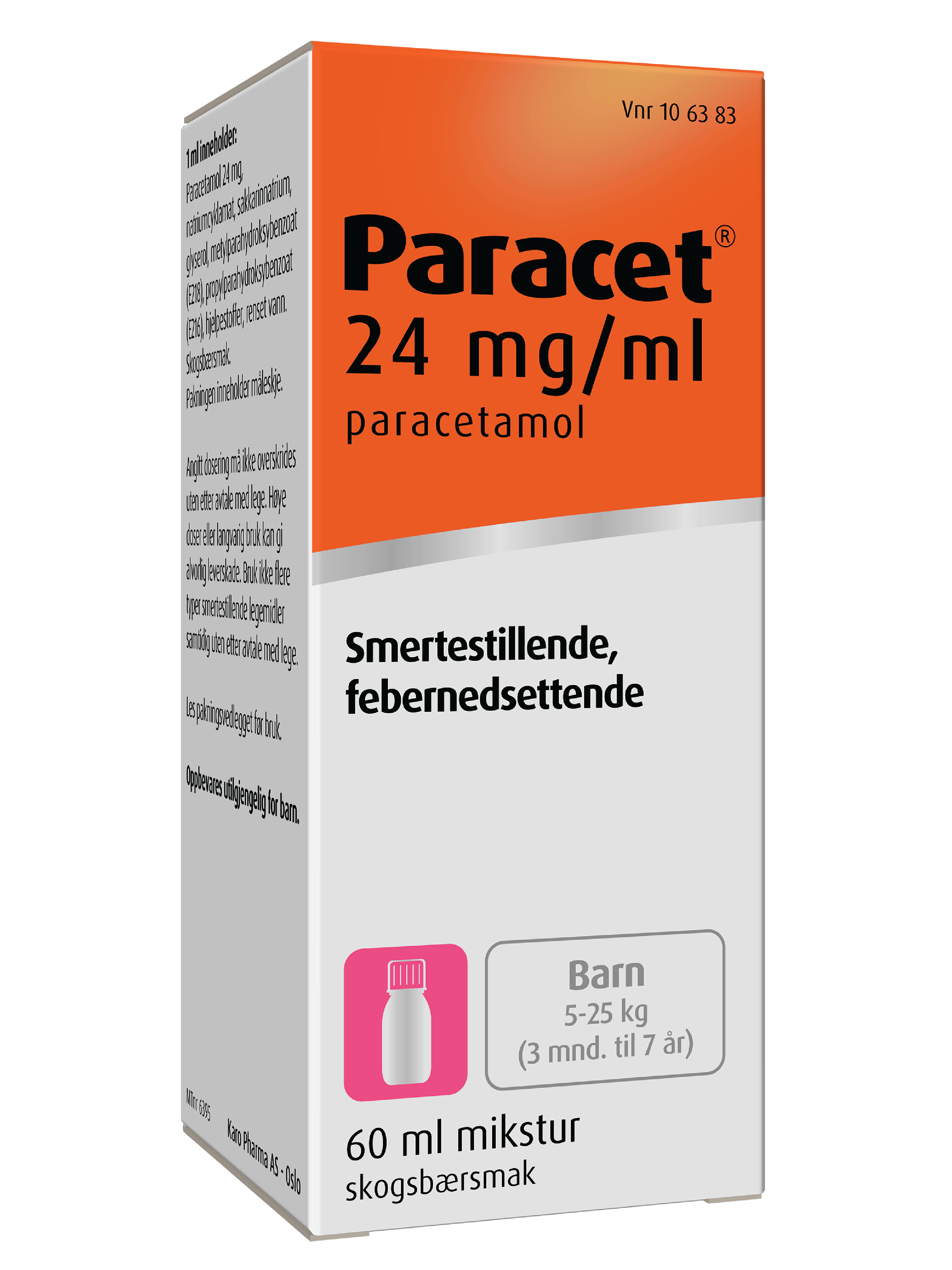 Paracet 24 mg/ml mikstur, 60 ml.